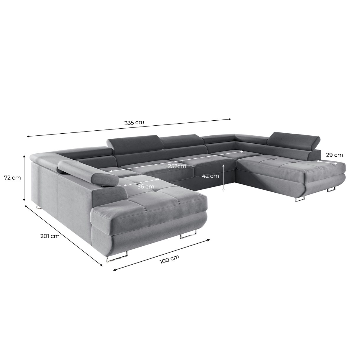 wilson - Canapé relax convertible velours Gris - Vue supplémentaire 2