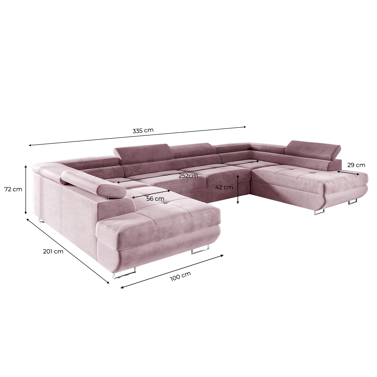 wilson - Canapé relax convertible velours Rose - Vue supplémentaire 2