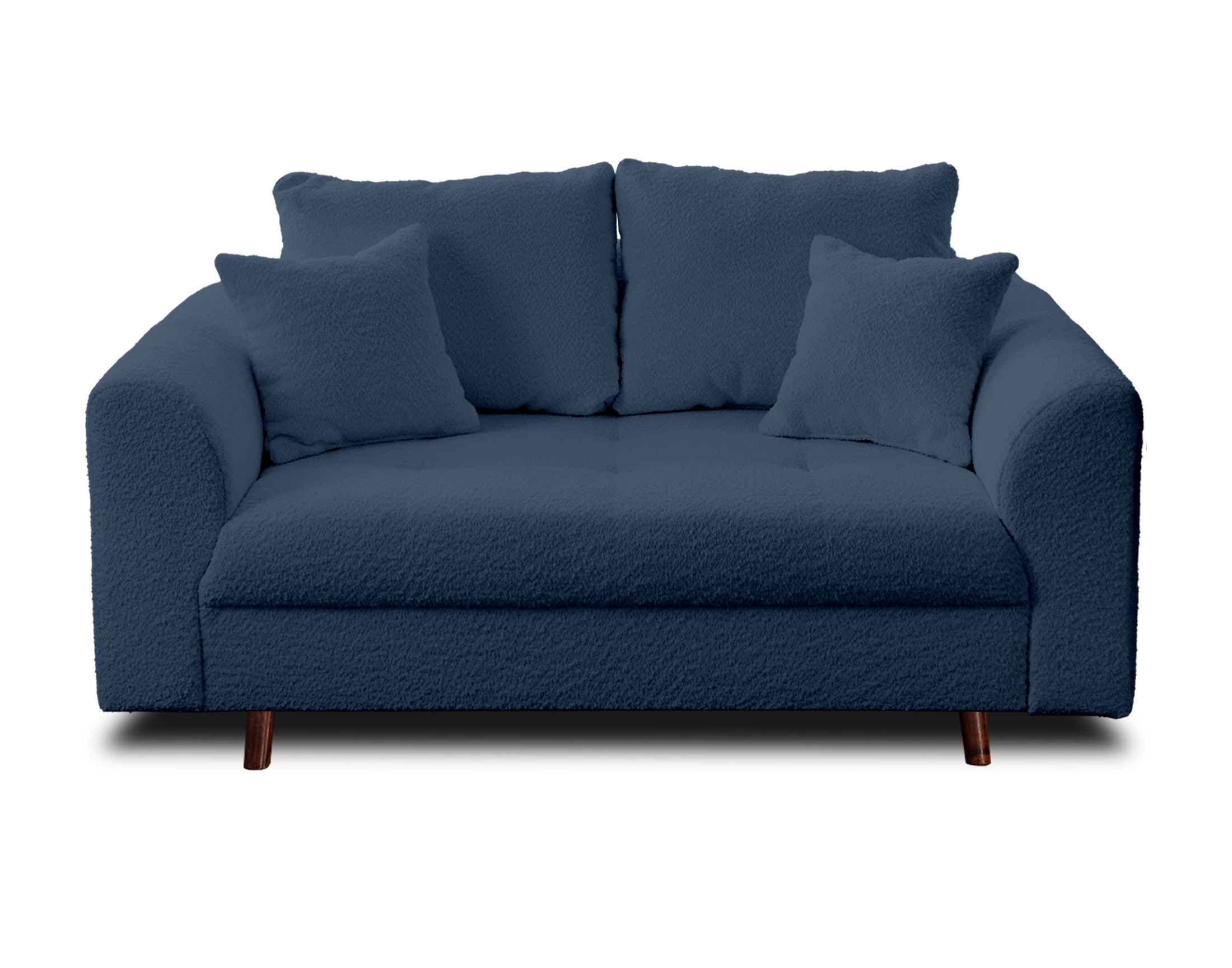 Canapé droit 7 places Bleu Tissu Design Confort
