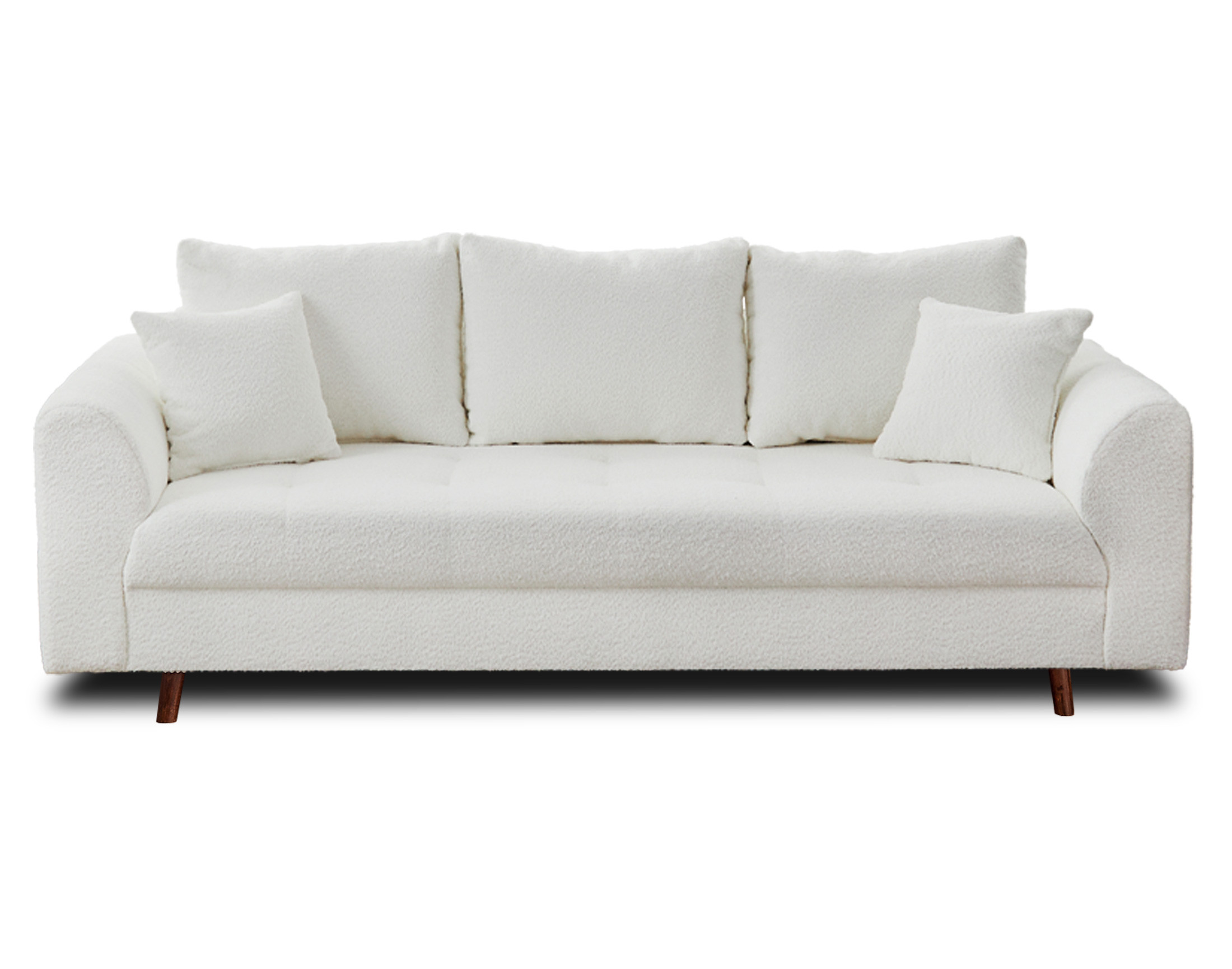 Canapé droit 7 places Blanc Tissu Design Confort