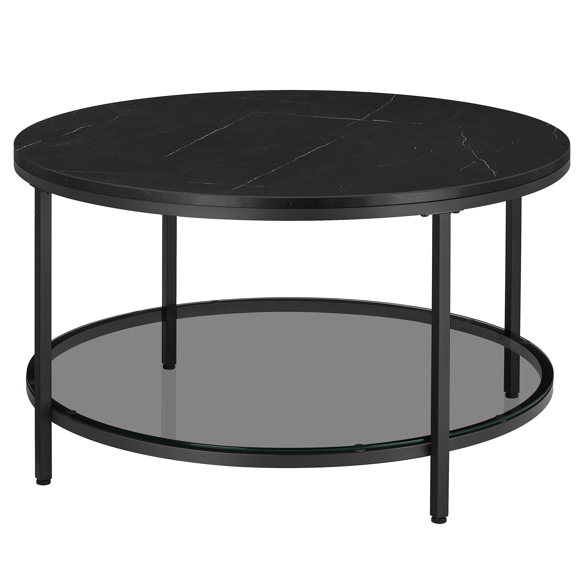 table basse effet bois verre noir marbré et noir d'encre