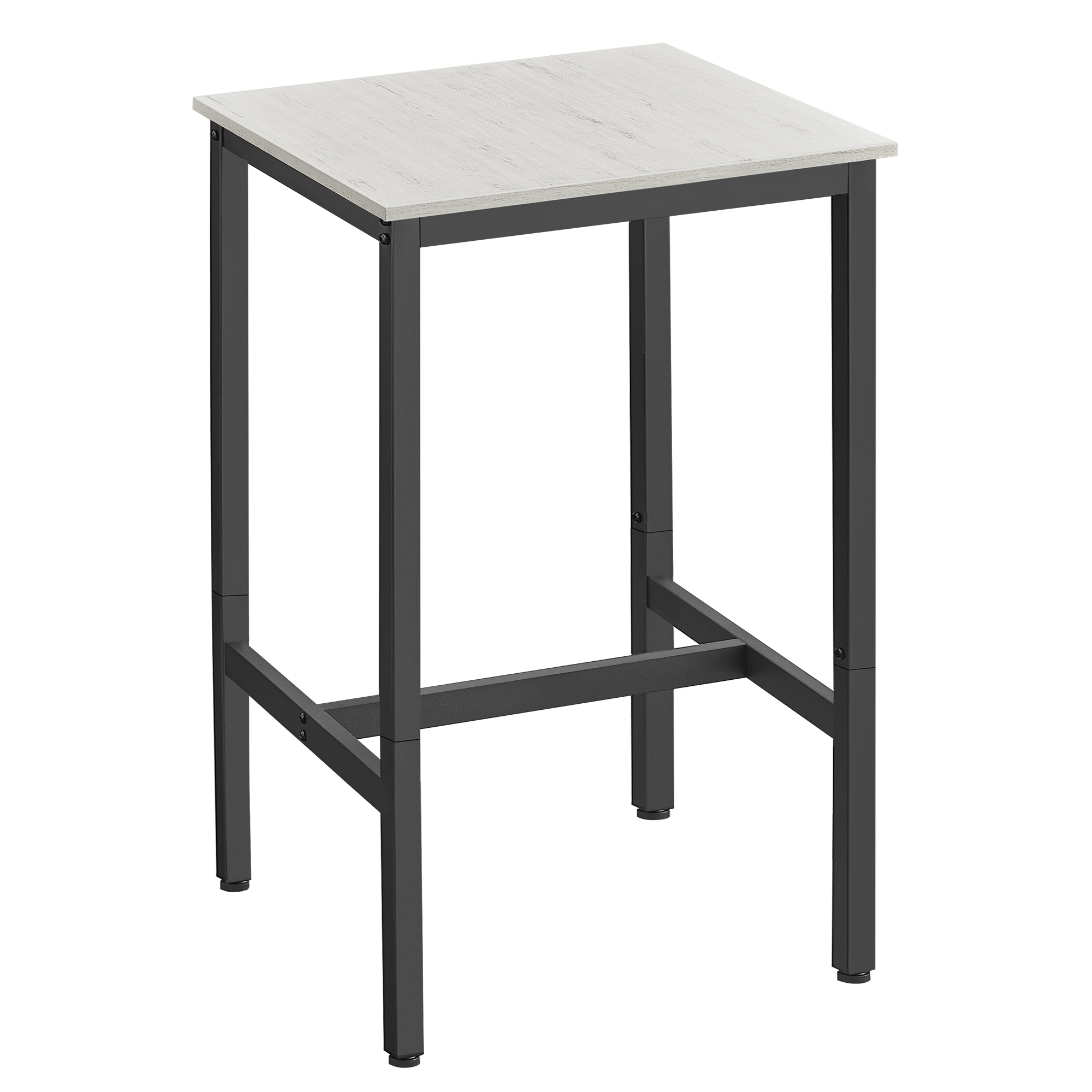 table haute cadre en acier rustique blanc et noir