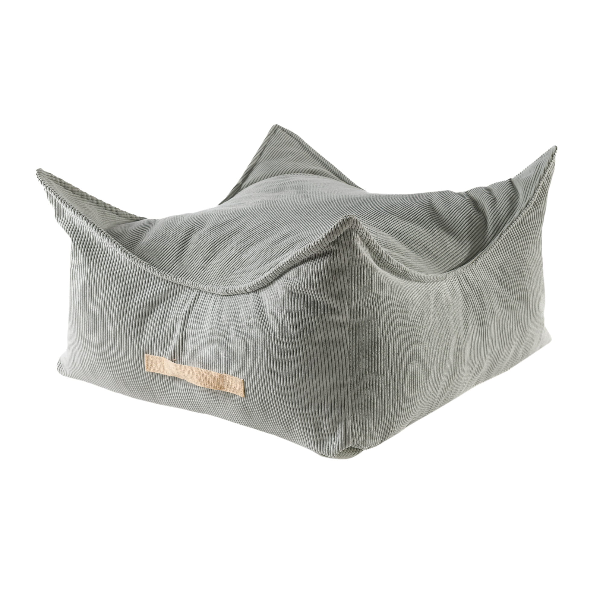 meowbaby® pouf en velours côtelé carré pour enfants, 60x60x35 cm, gris