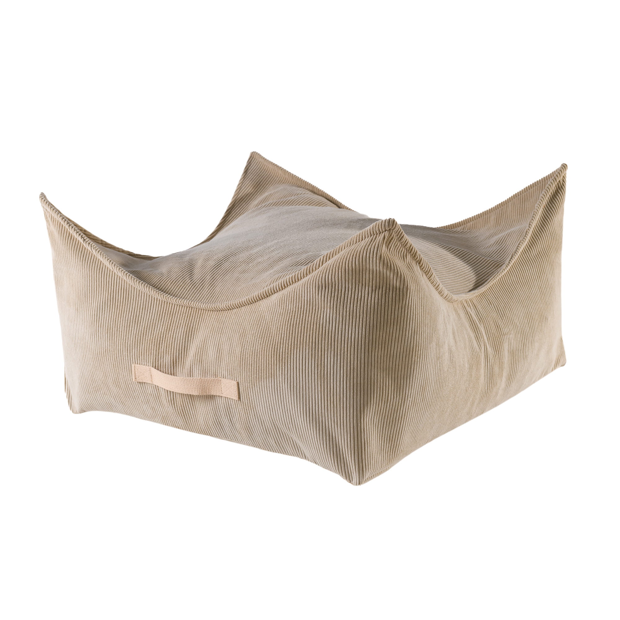 meowbaby® pouf en velours côtelé carré pour enfants, 60x60x35 cm sable