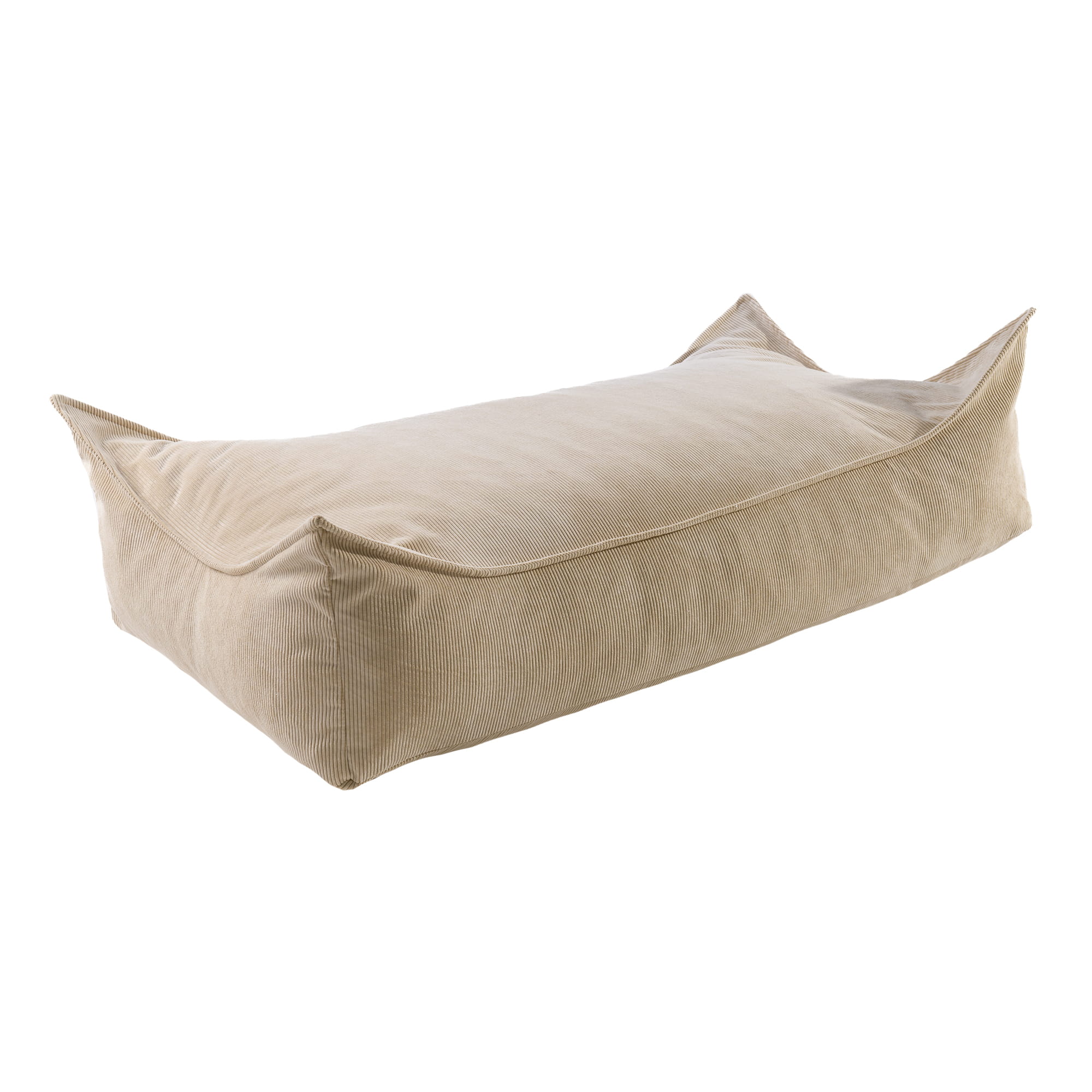 rectangulaire pouf pour enfant, côtelé, sable 60x120x35cm