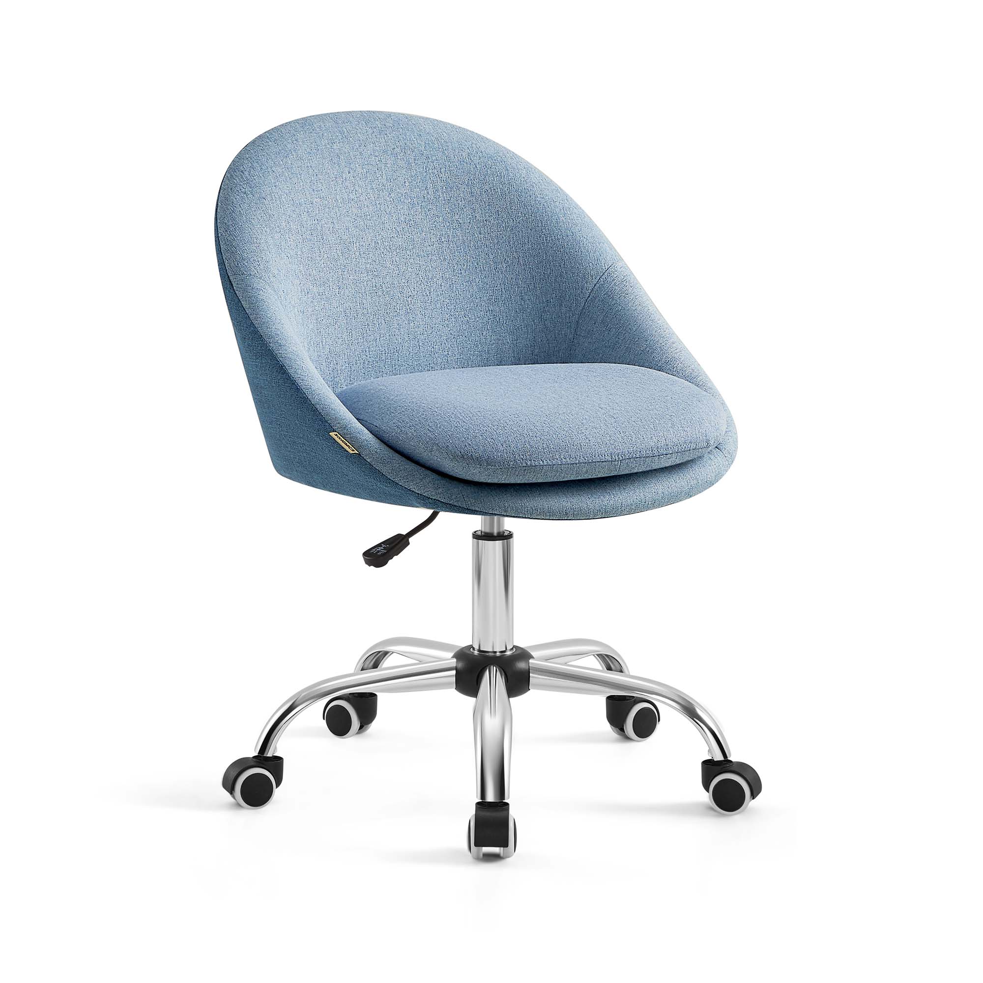 fauteuil de bureau réglable pivotant tissu coton-lin bleu