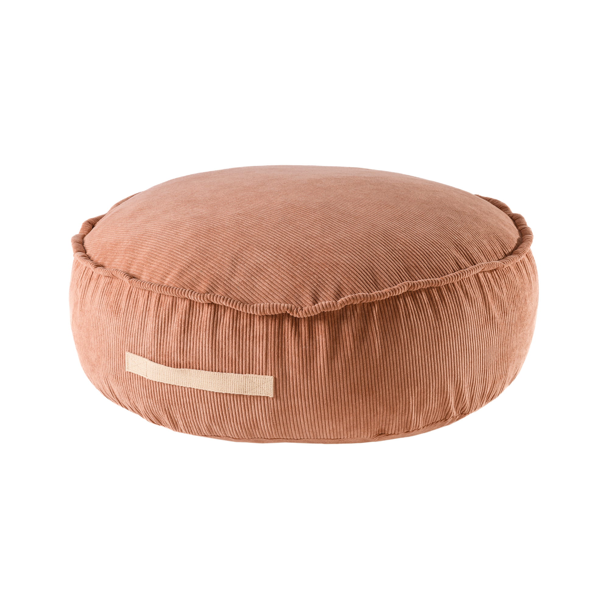 meowbaby® pouf en velours côtelé rond pour enfants, 65x20 cm, brique