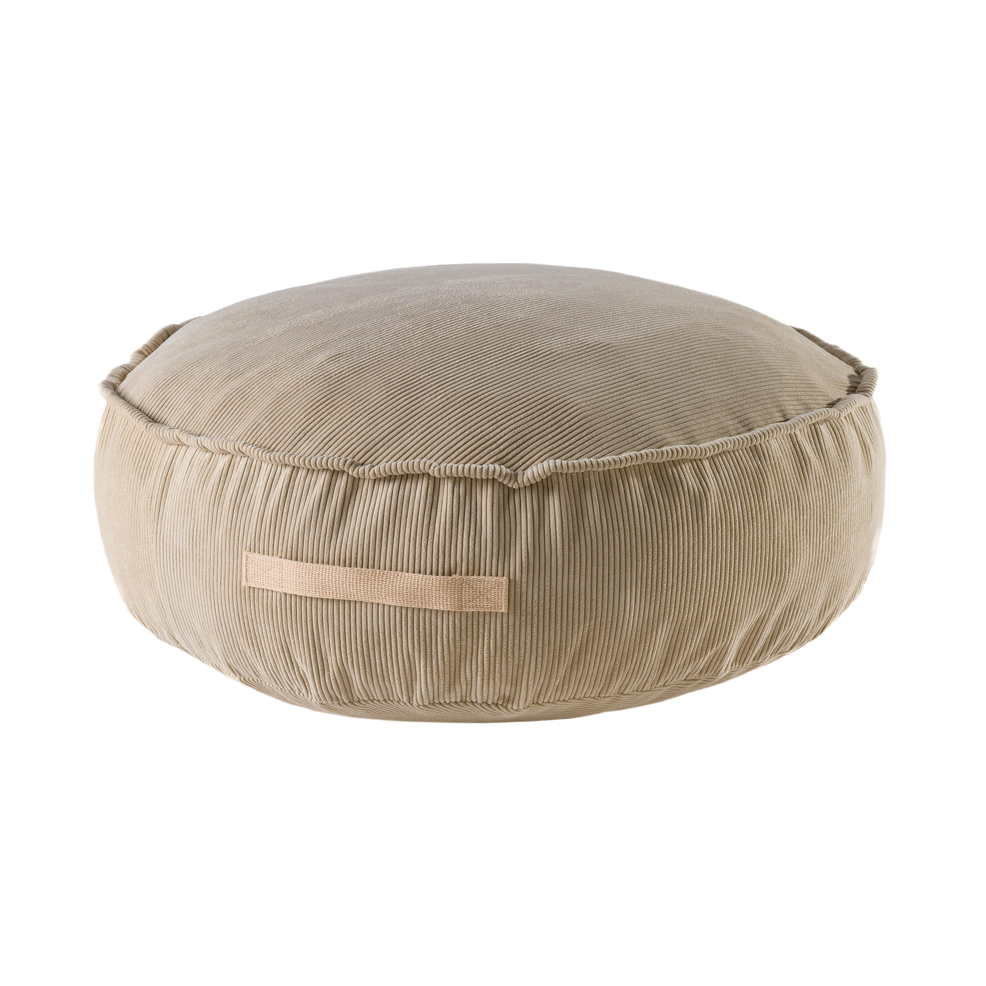 meowbaby® pouf en velours côtelé rond pour enfants, 65x20 cm, sable