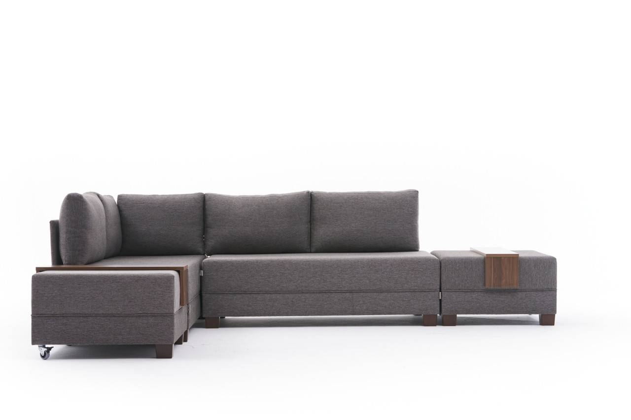 Canapé d'angle Marron Tissu Design Confort Promotion