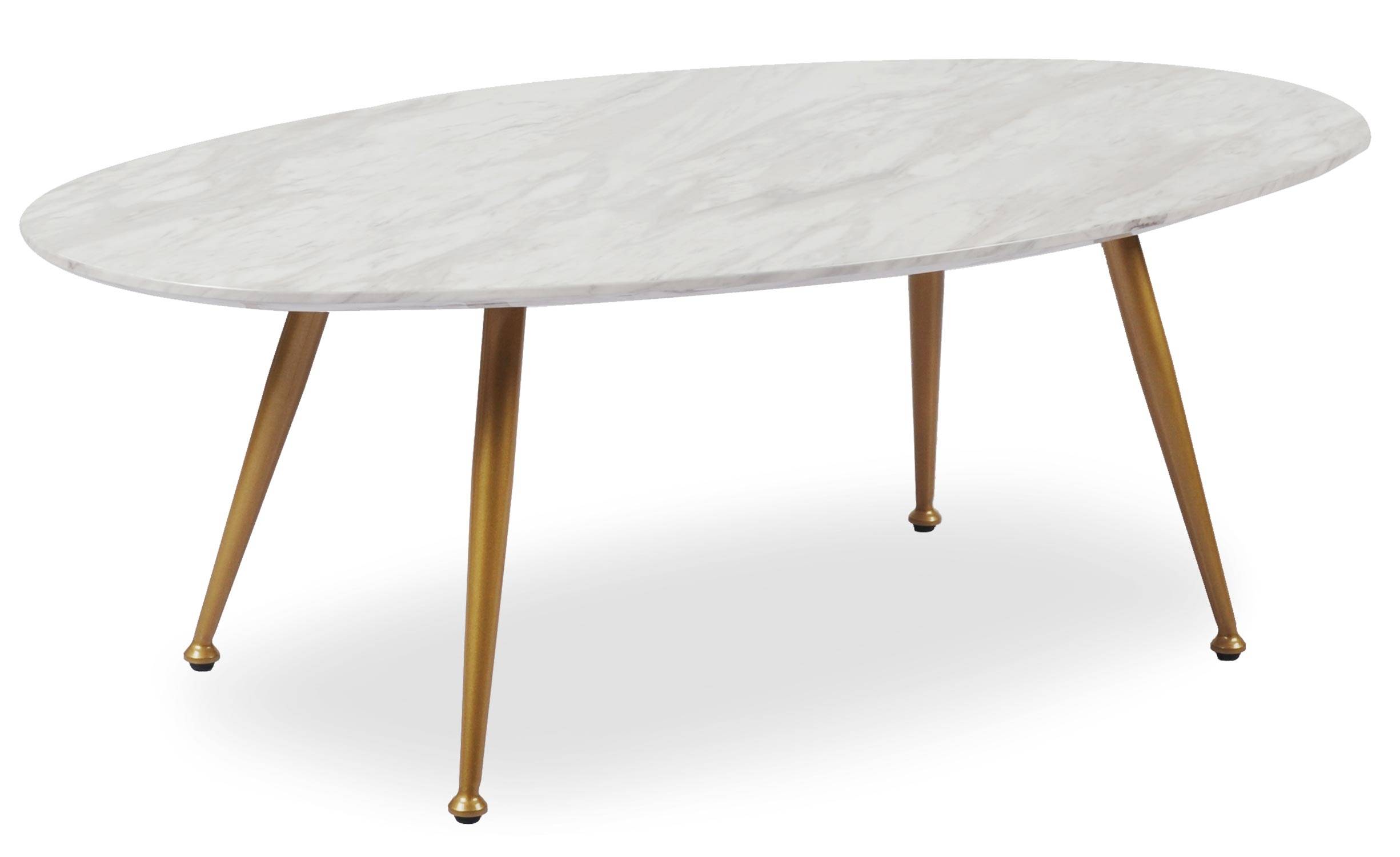 table basse ovale effet marbre