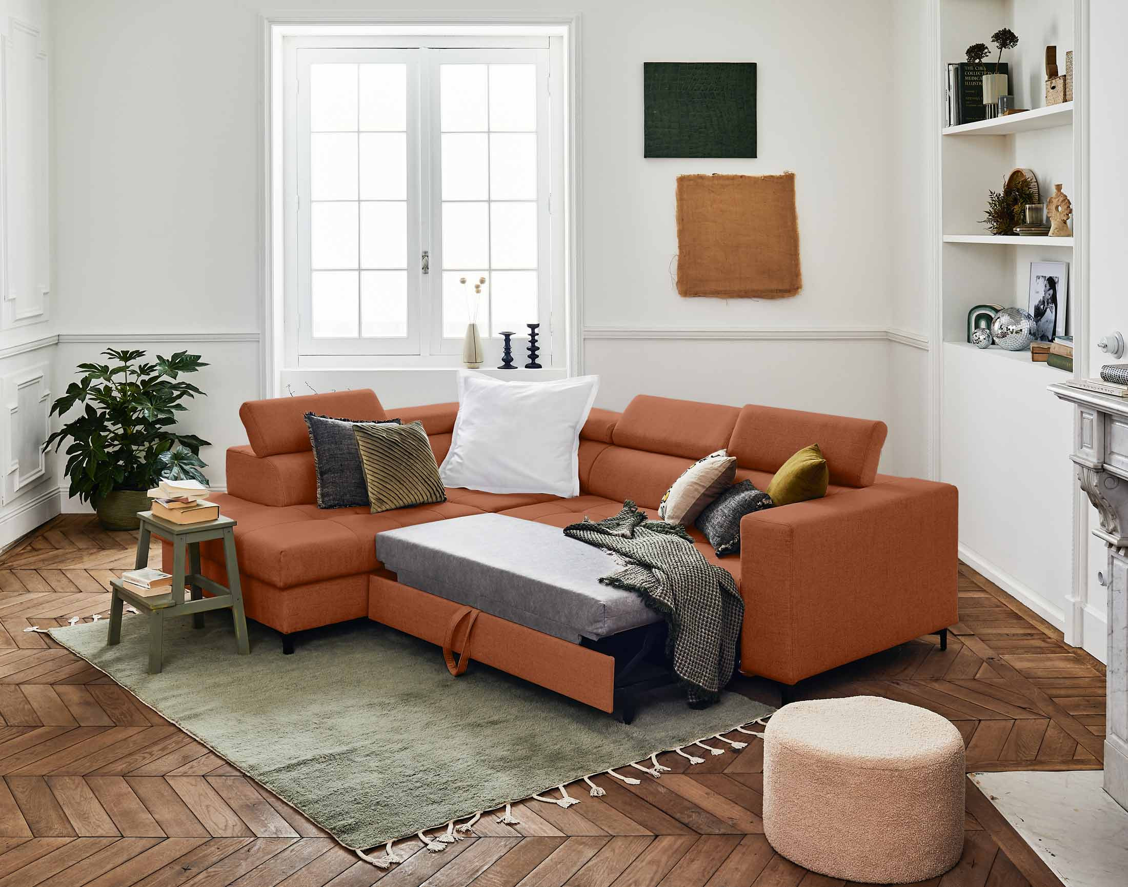 olinda - Canapé relax convertible Rouge - Vue supplémentaire 2