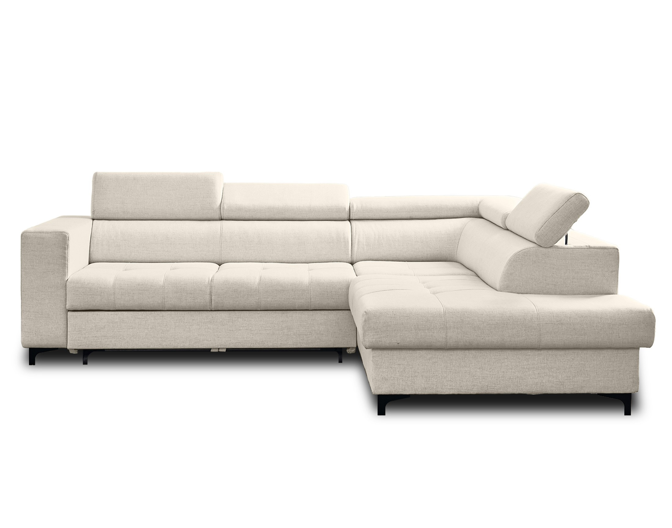 Canapé d'angle 5 places Beige Tissu Design Confort Promotion