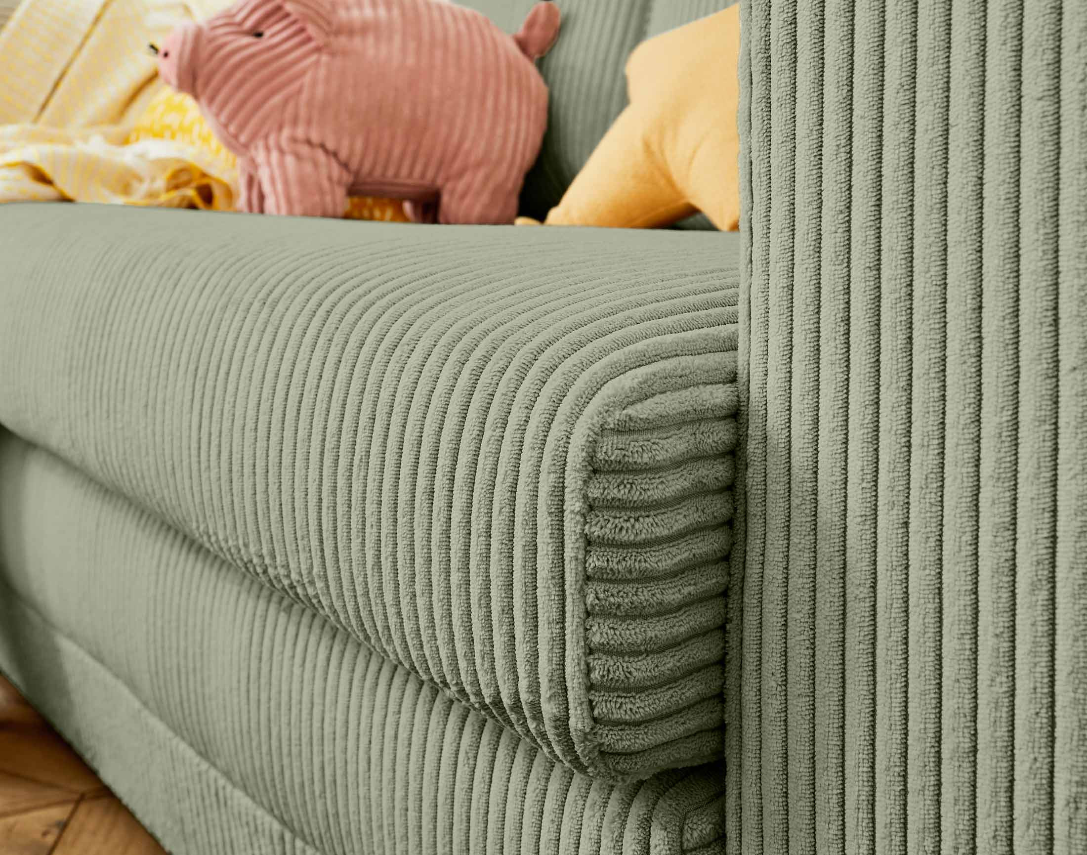 marilia - Canapé convertible velours côtelé Vert - Vue supplémentaire 2