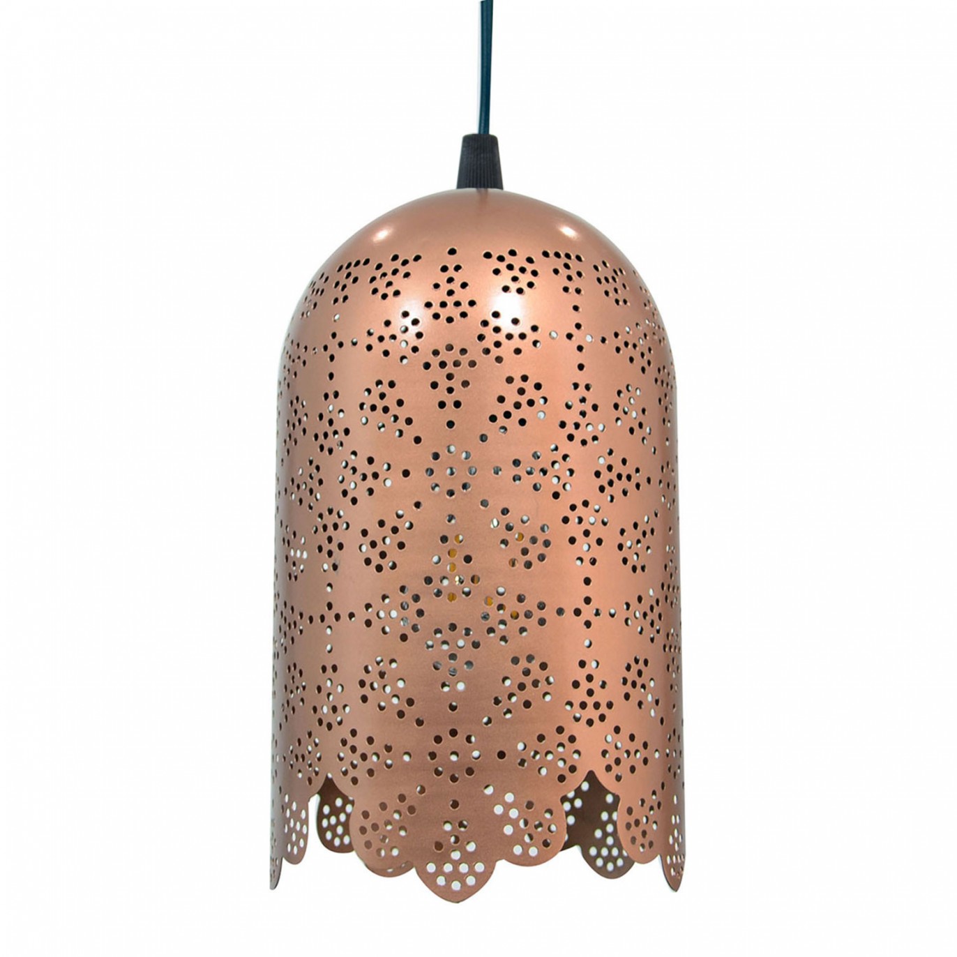 Suspension en métal perforé cuivré