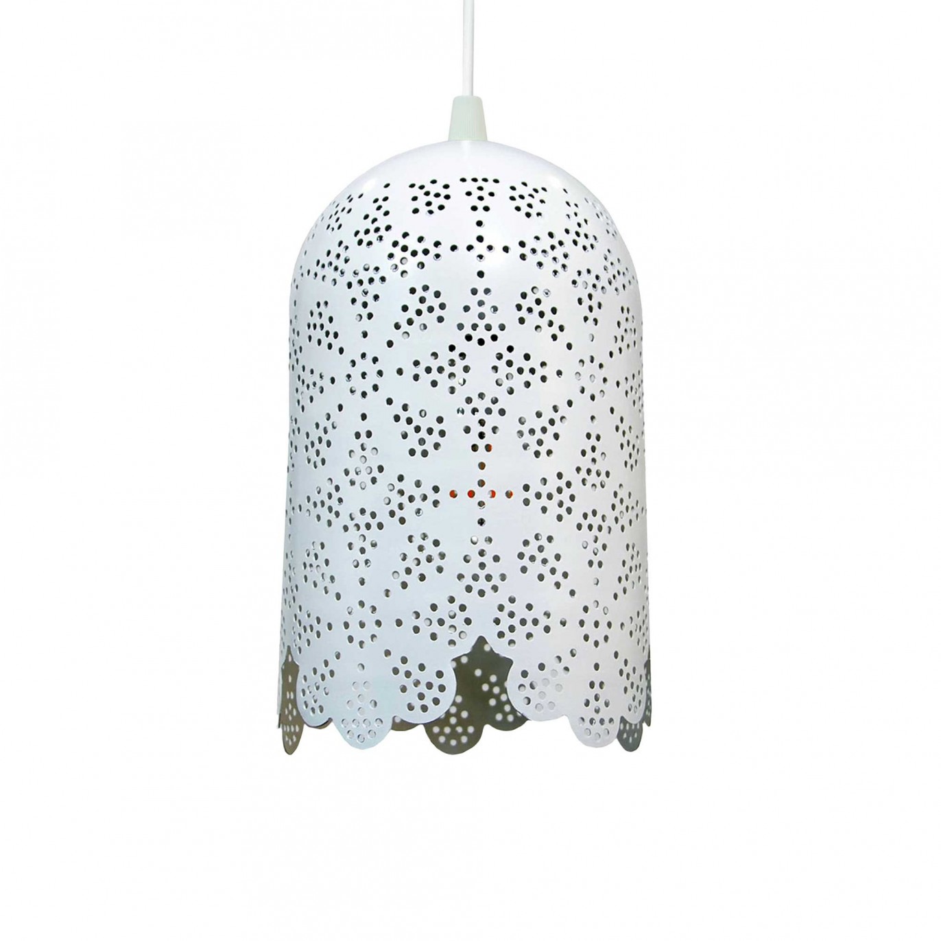 Suspension en métal perforé blanc