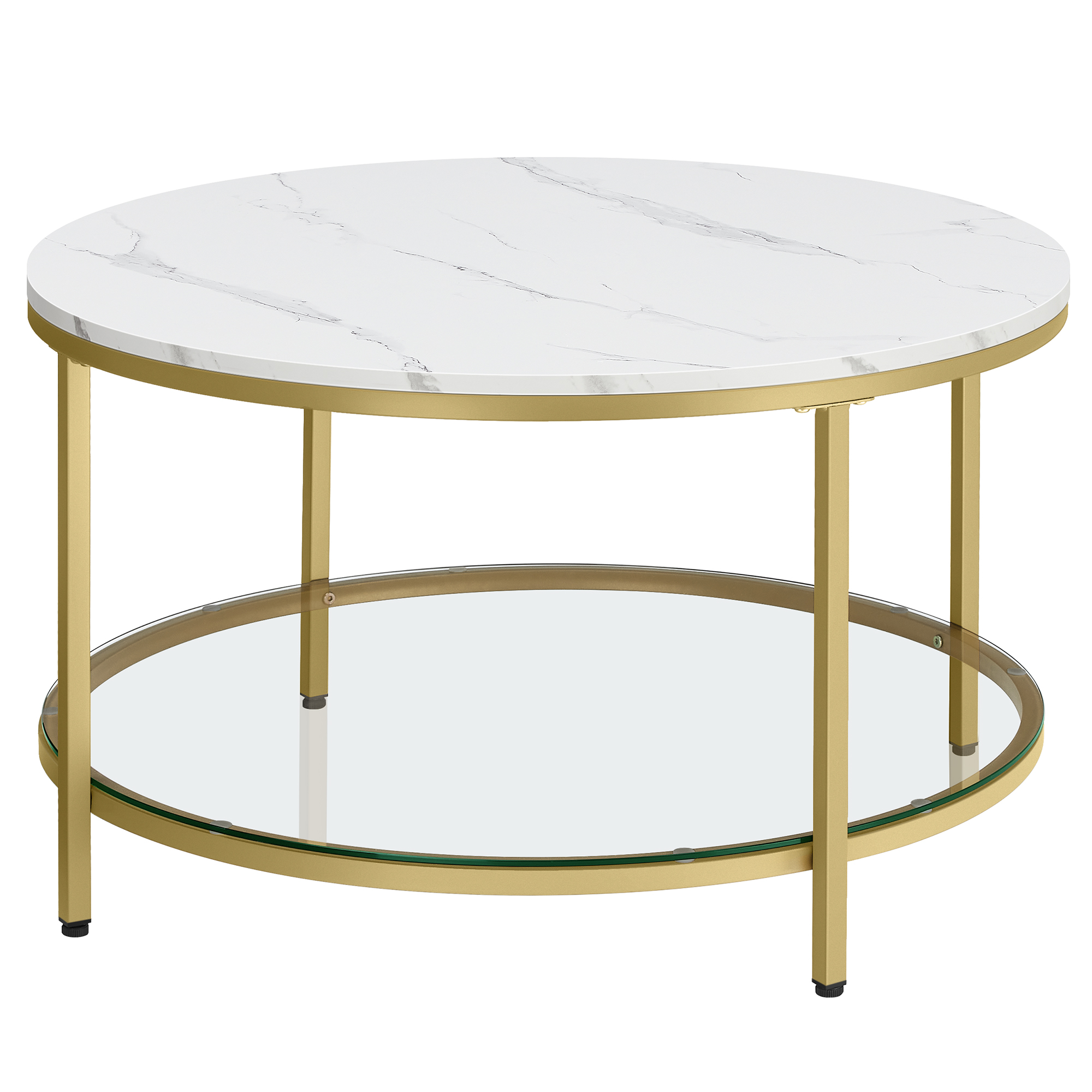 table basse blanc effet bois verre acier marbré et doré métallique