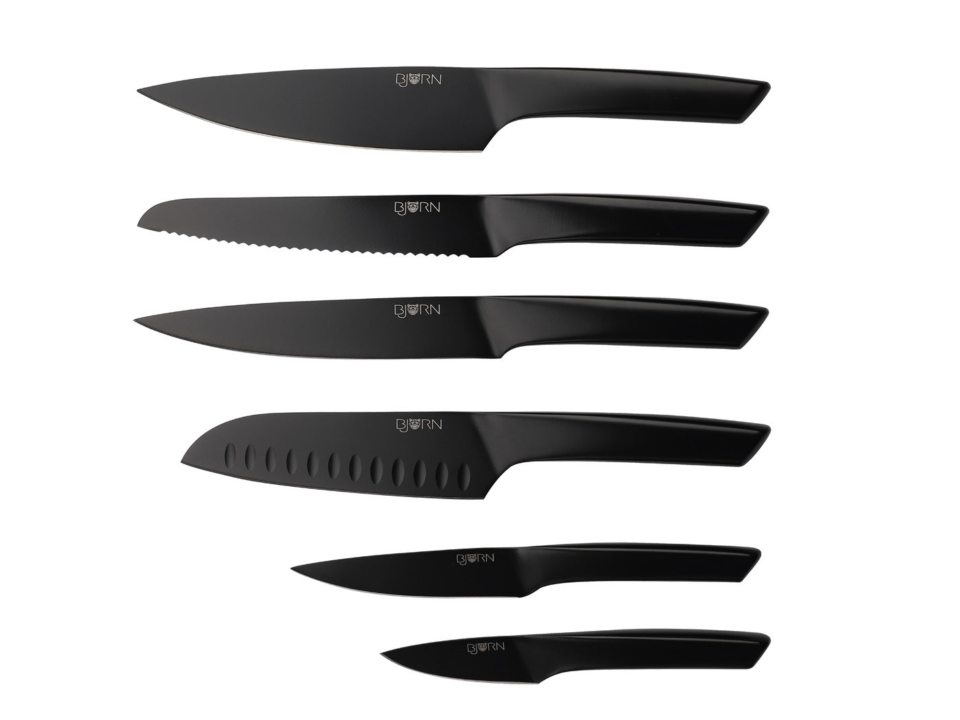 lot de 6 couteaux en inox noir