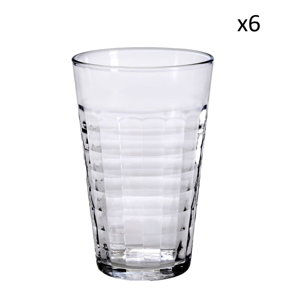 lot de 6 - verre à eau en verre trempé résistant 33 cl transparent