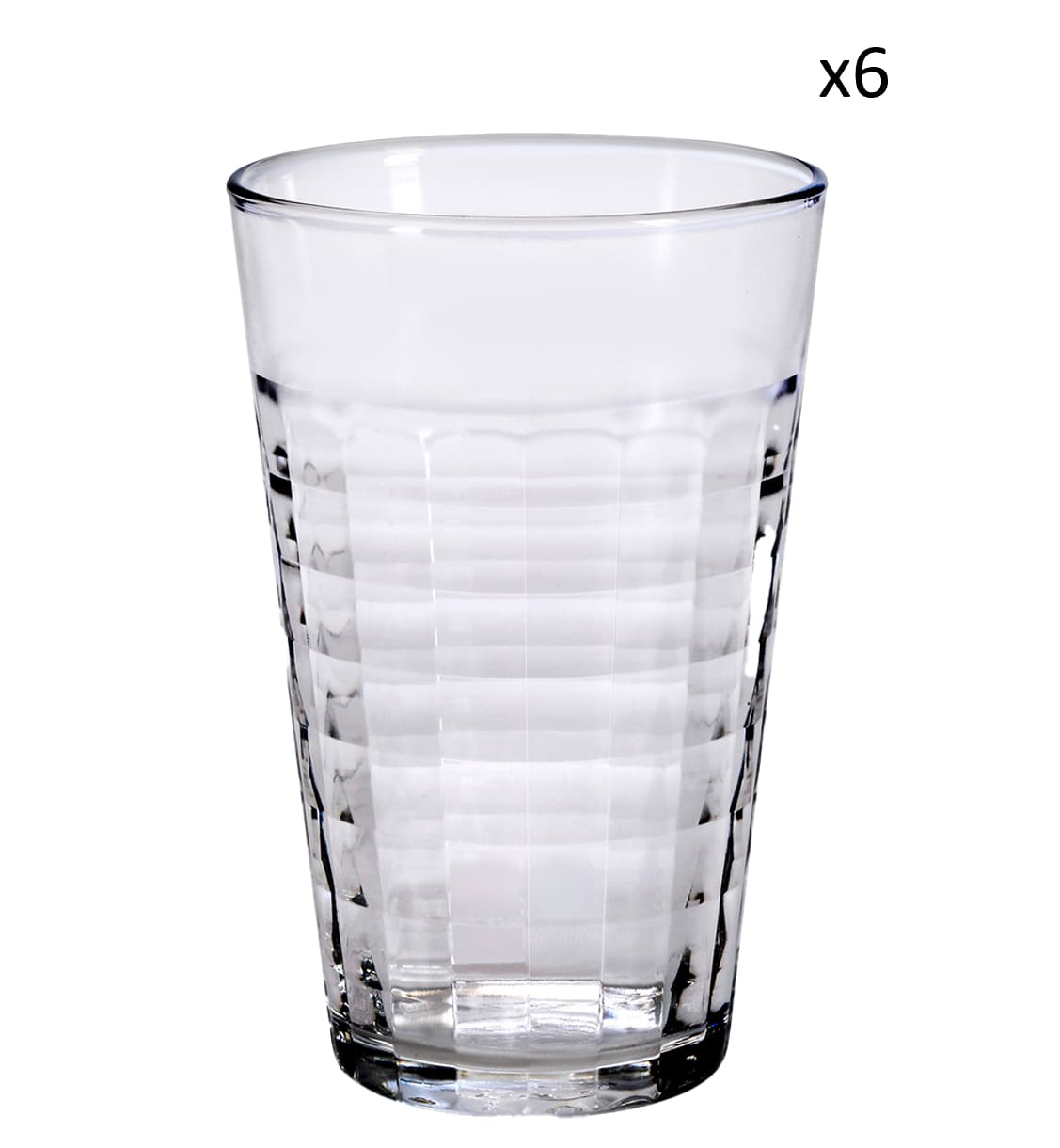 lot de 6 - verre à eau en verre trempé résistant 50 cl transparent