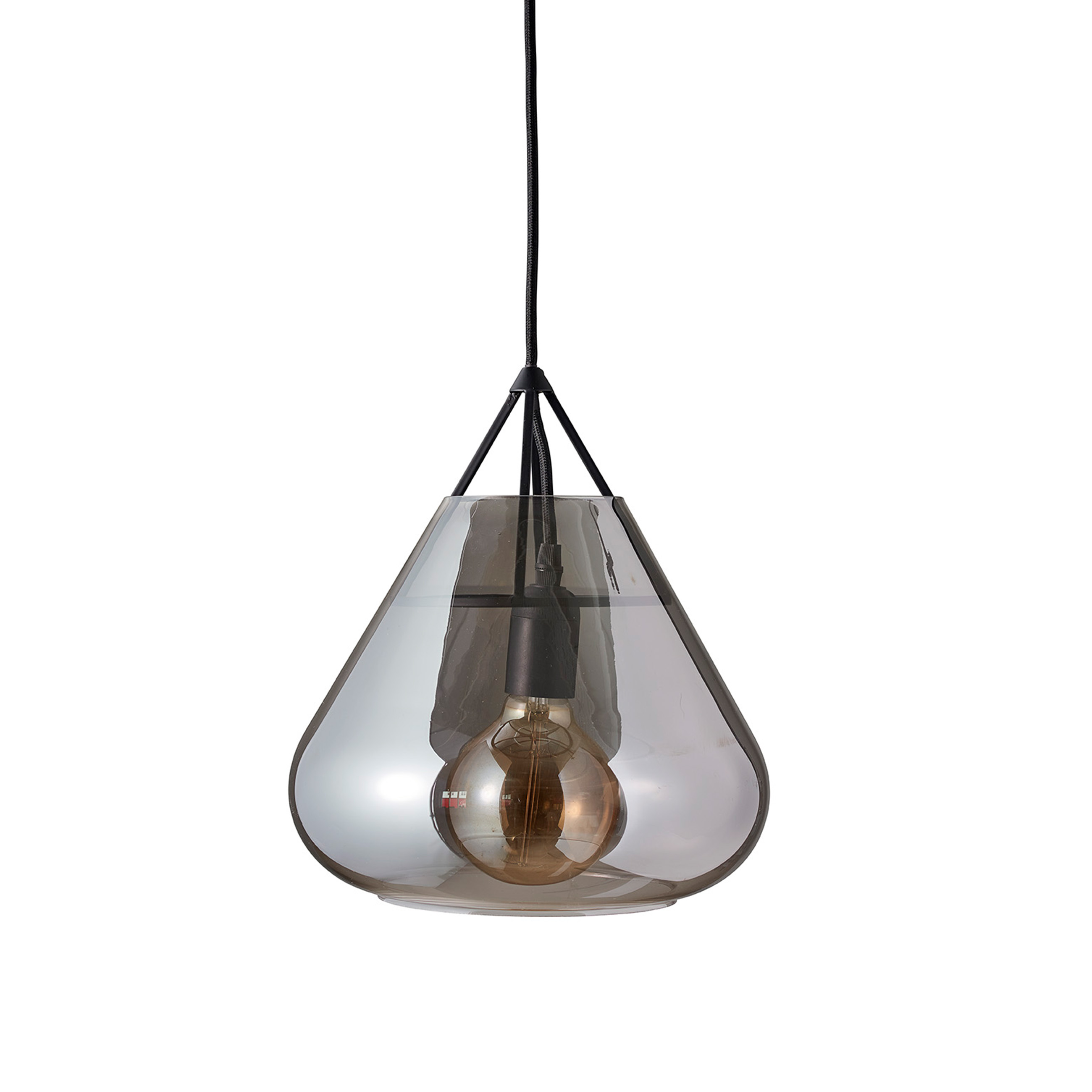 Suspension en verre foncé noir