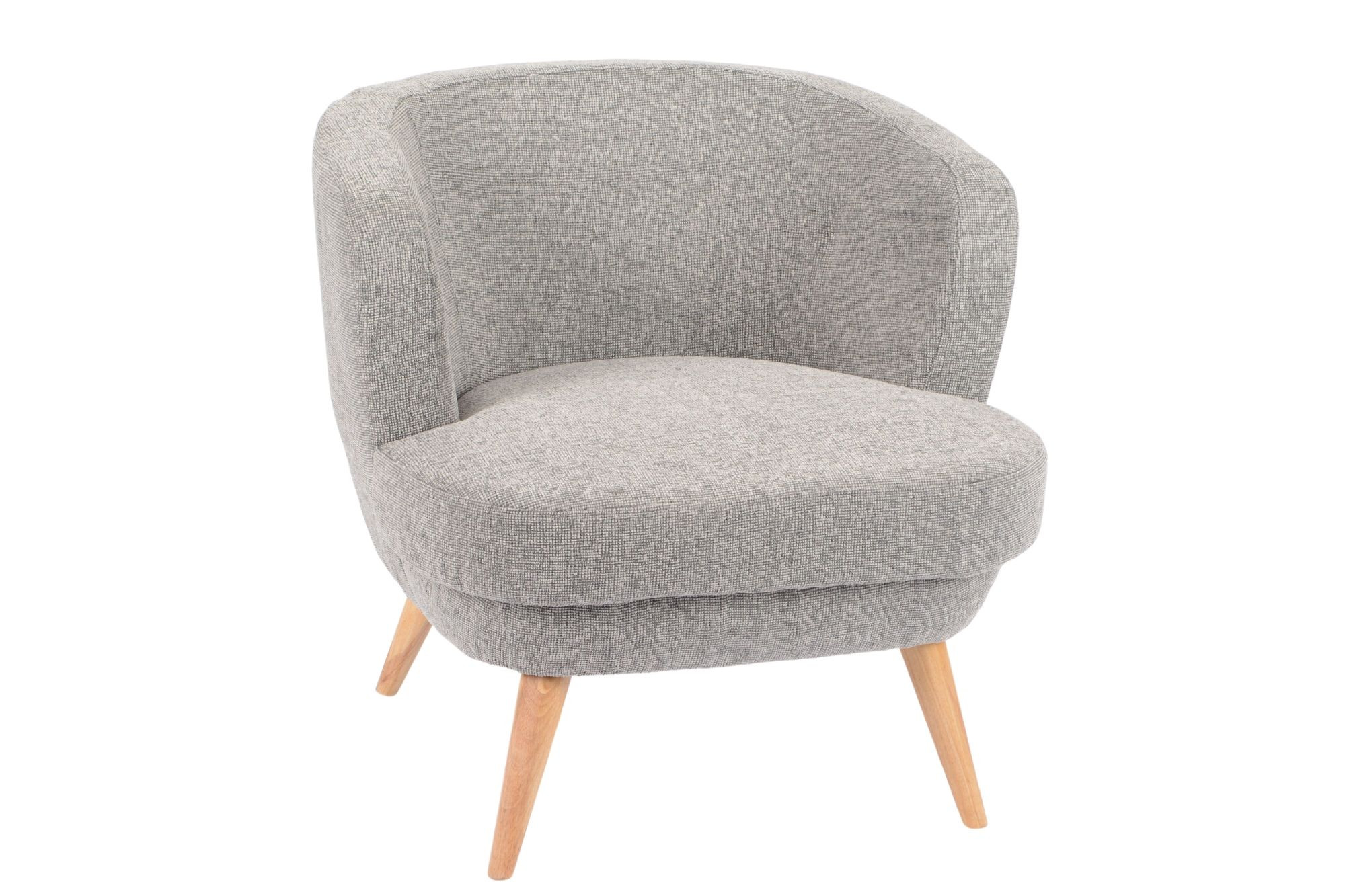 Fauteuil en tissu et pieds en bois clair