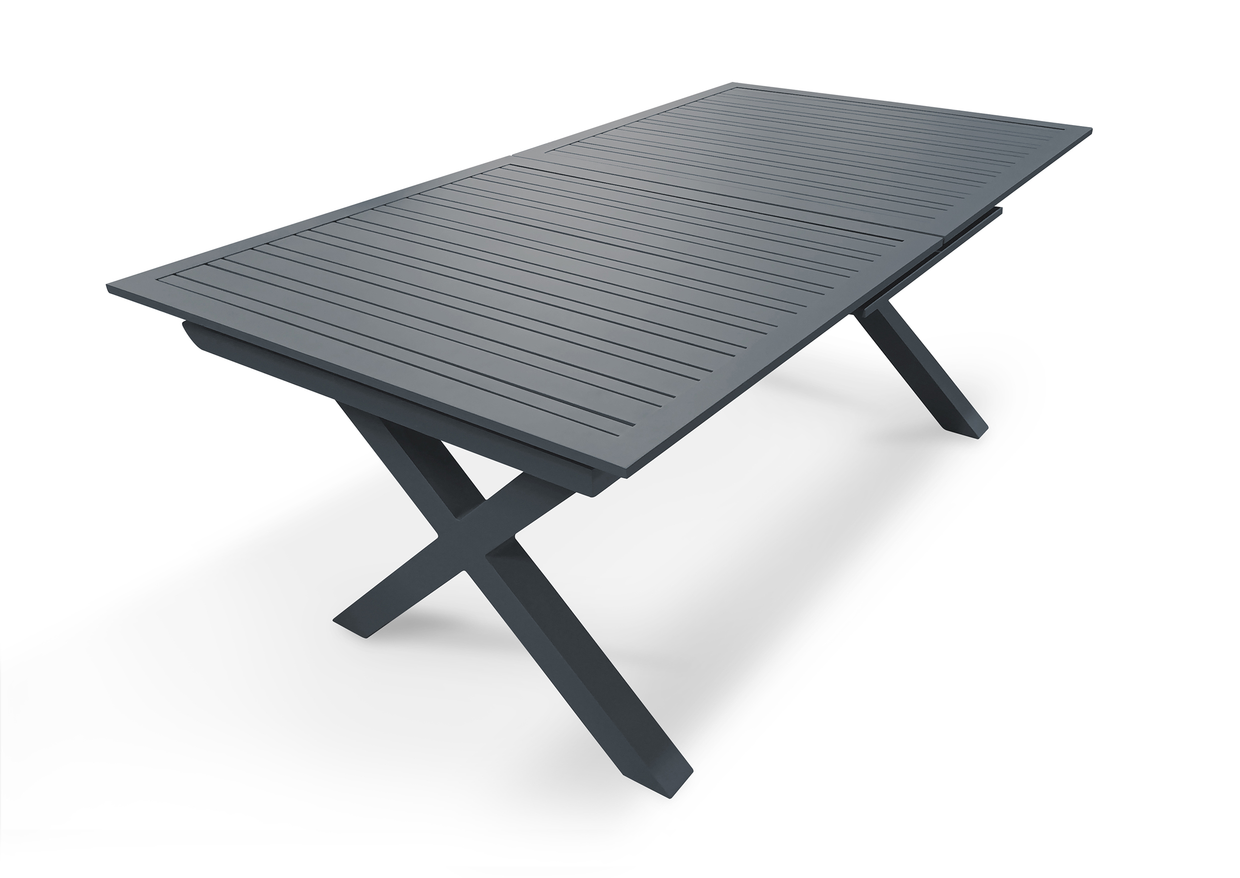 Table de jardin en aluminium gris anthracite