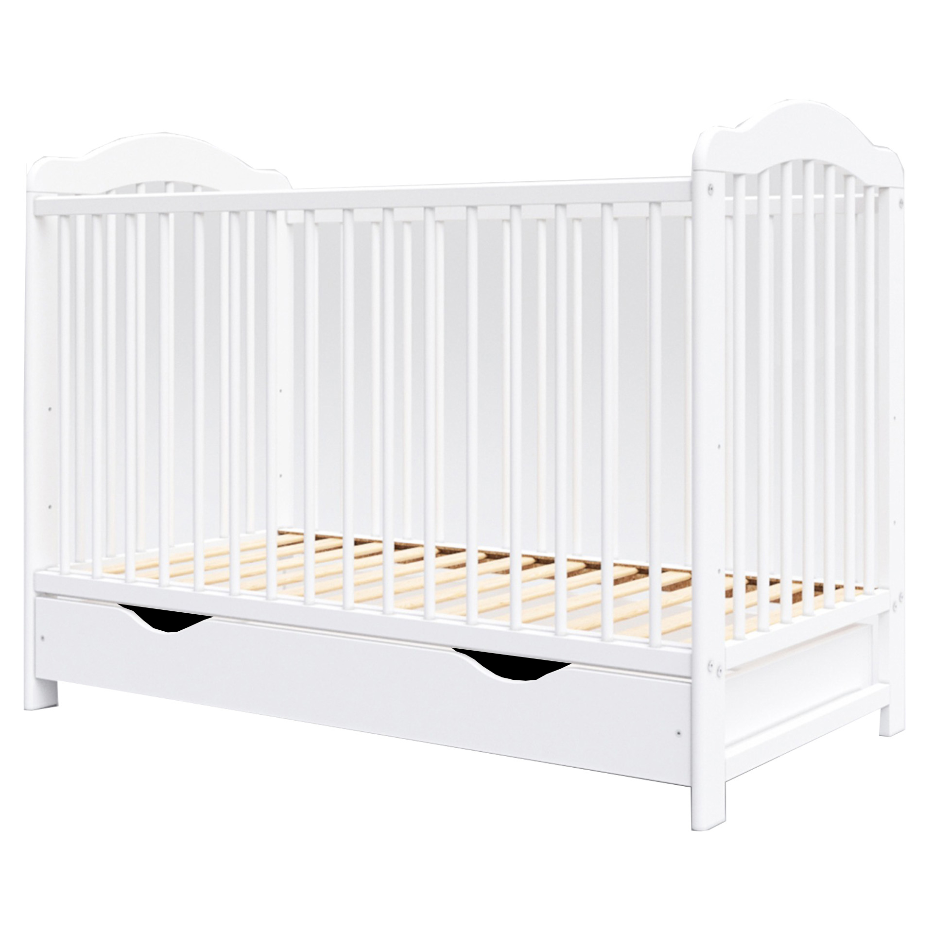 lit bébé évolutif en bois blanc avec tiroir - 120x60 cm