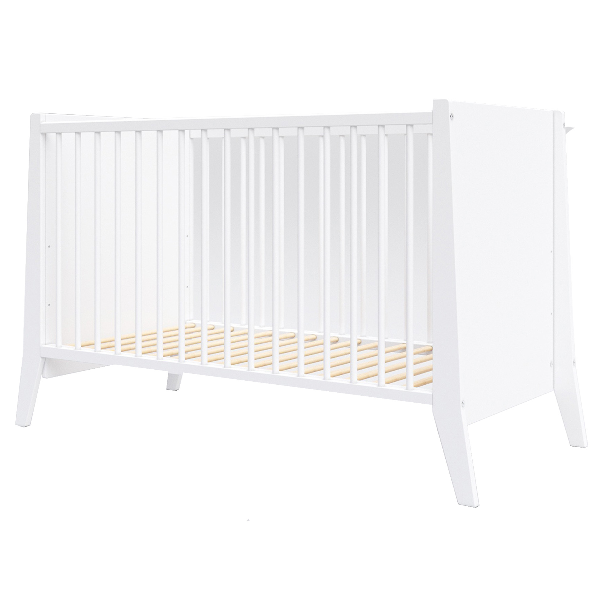 lit bébé évolutif en bois blanc - 120x60 cm