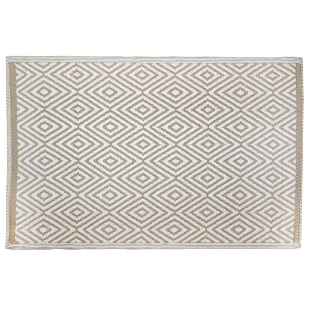 Tapis d'extérieur en polypropylène 120 x 180 cm diamant - beige