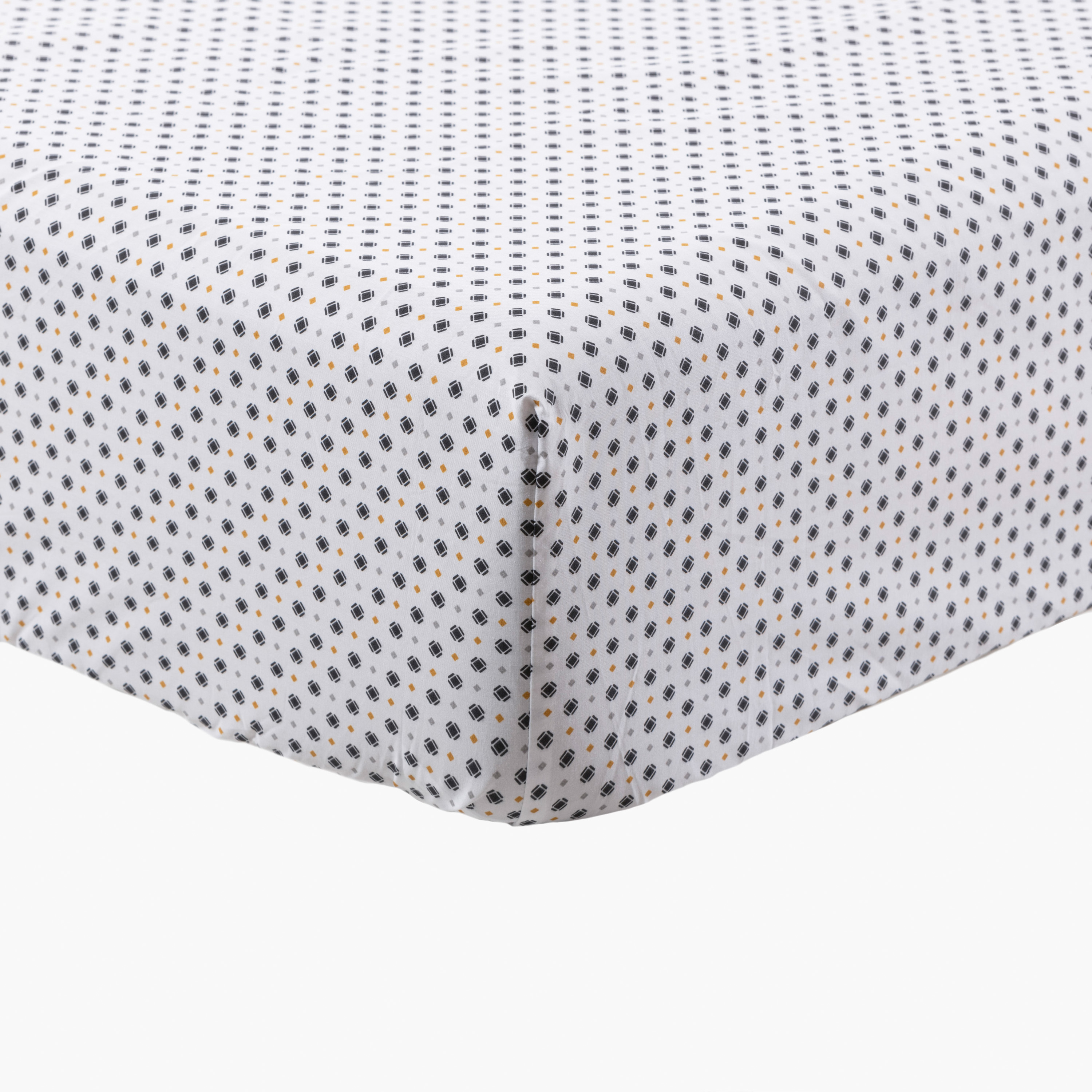 drap housse anthracite geometrique imprimé gris 160 x 200 cm