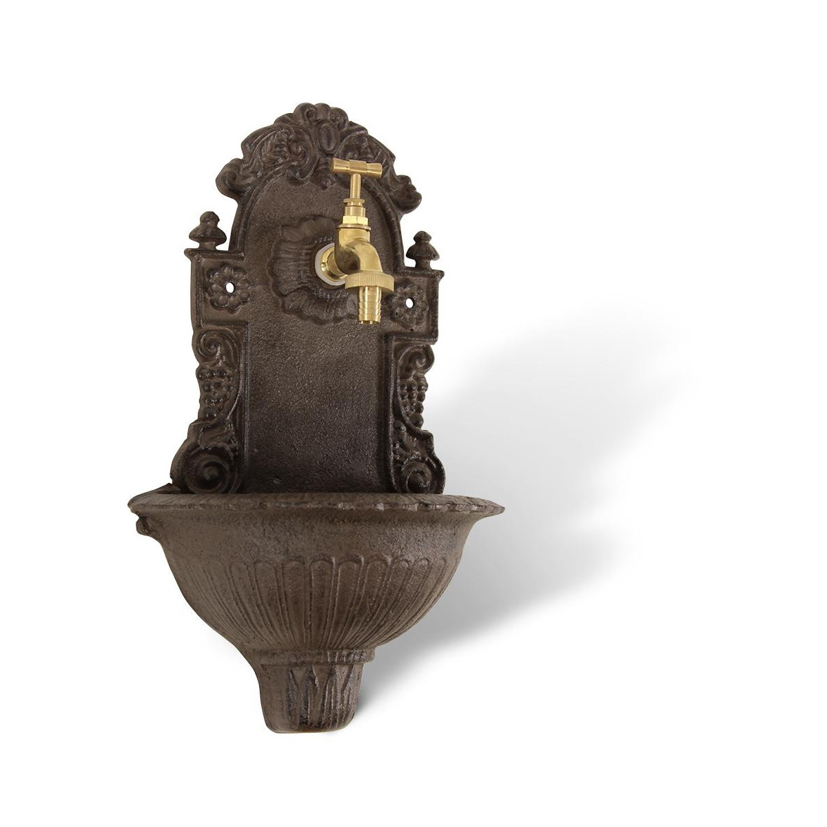 Fontaine de Jardin Fonte Marron 24.5x12.5x40cm