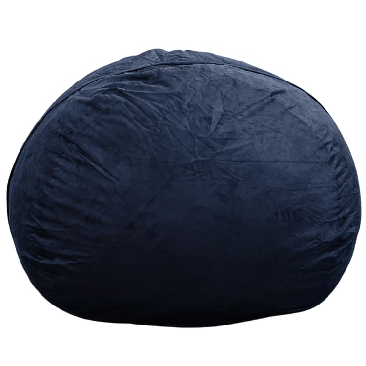 Pouf géant déhoussable microsuède bleu nuit 140 cm