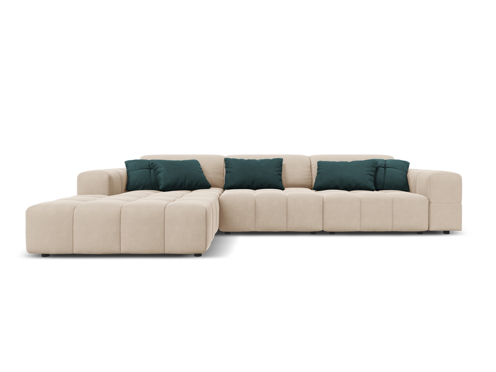 Canapé d'angle 4 places Beige Tissu Design Promotion