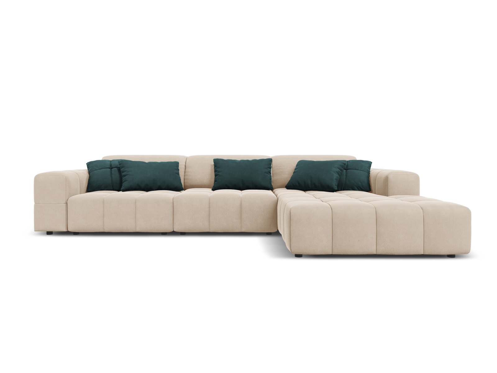 Canapé d'angle 4 places Beige Tissu Design Promotion