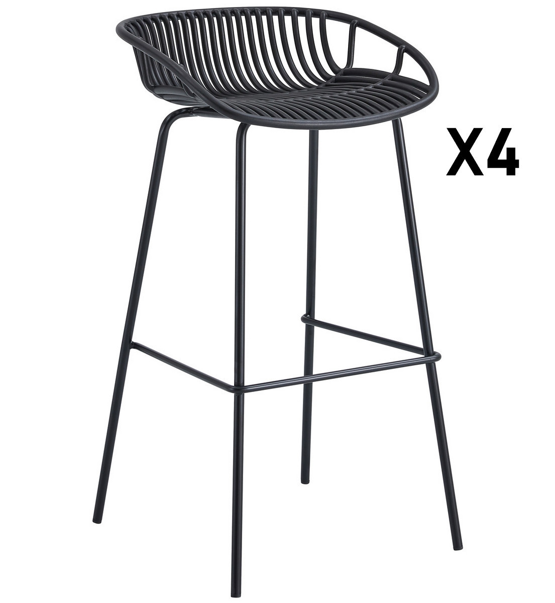 4 tabourets de bar noir