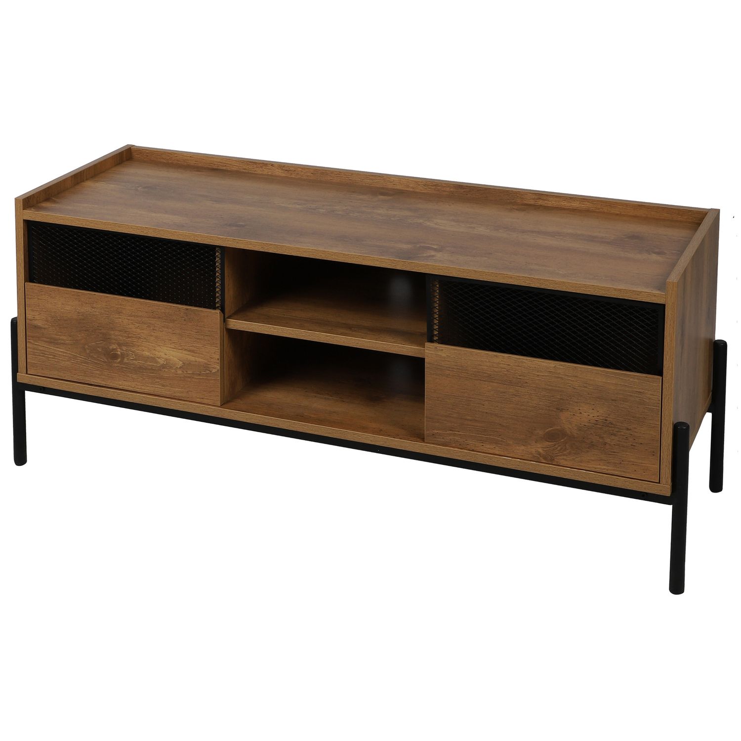 Meuble tv 2 portes marron