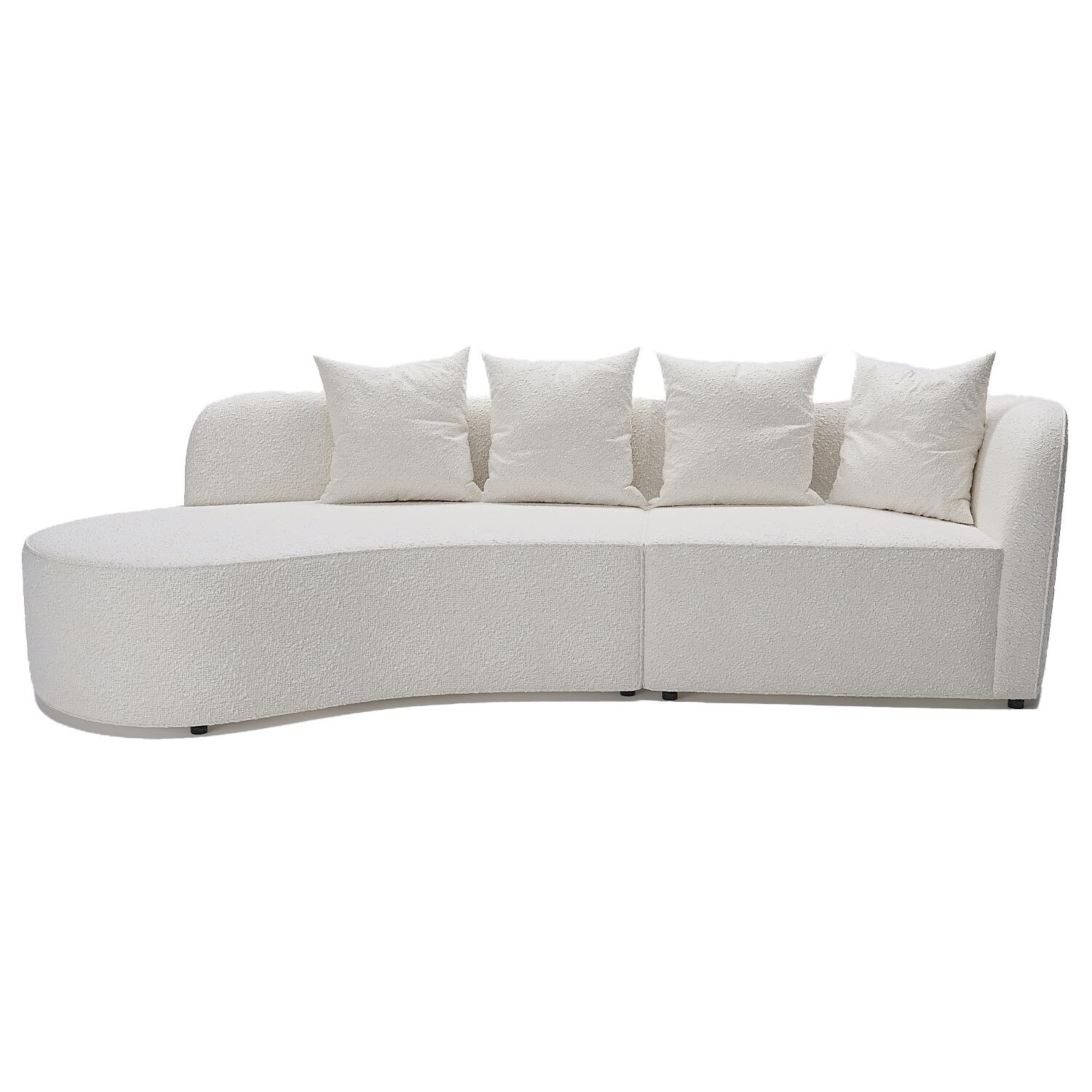 Canapé modulable 4 places Blanc Tissu Design Confort Promotion