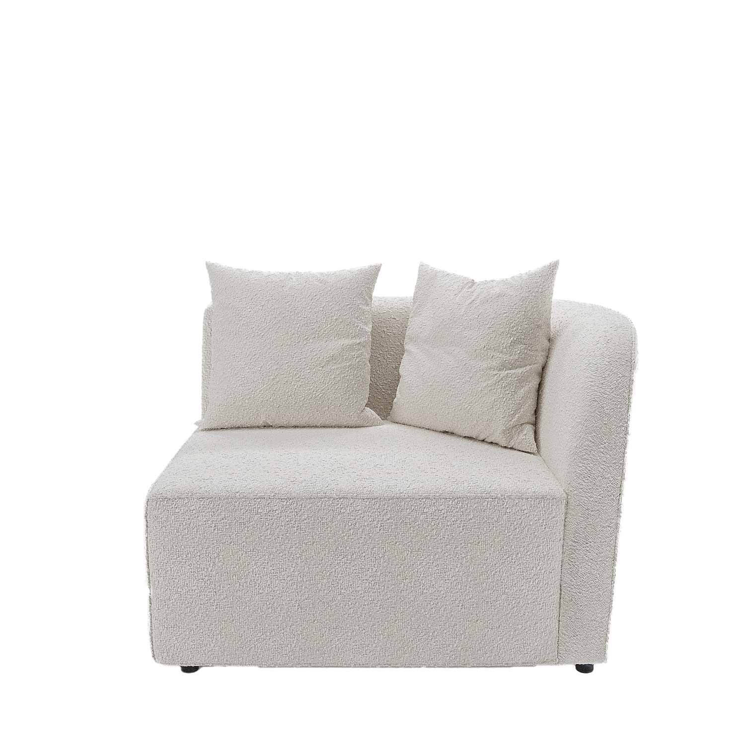 Canapé modulable 2 places Blanc Tissu Design Confort Promotion