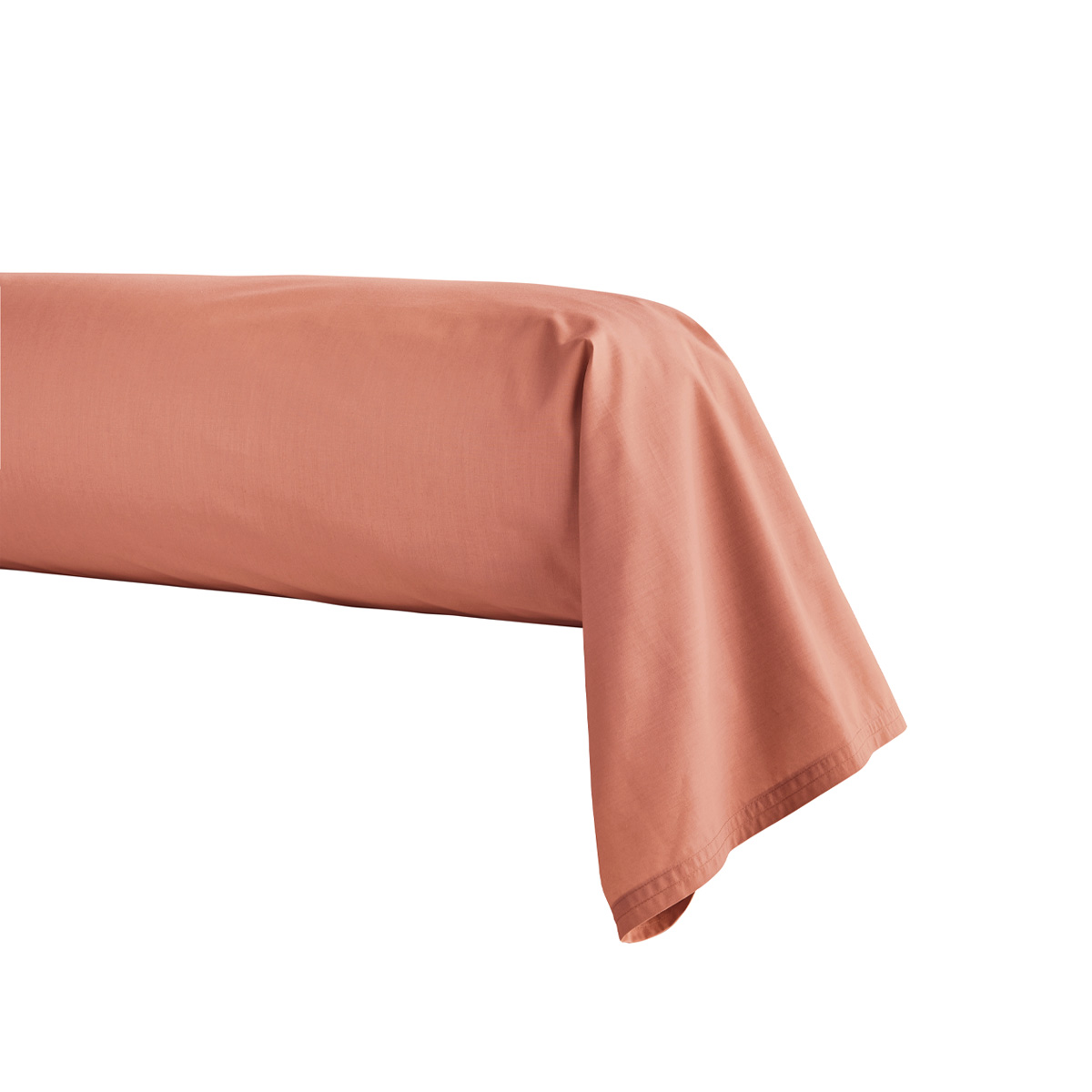 taie de traversin en percale de coton rose corail 43x230