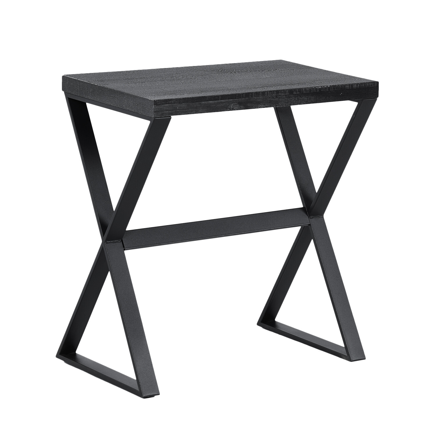 bout de canapé rectangulaire effet bois noir table d'appoint