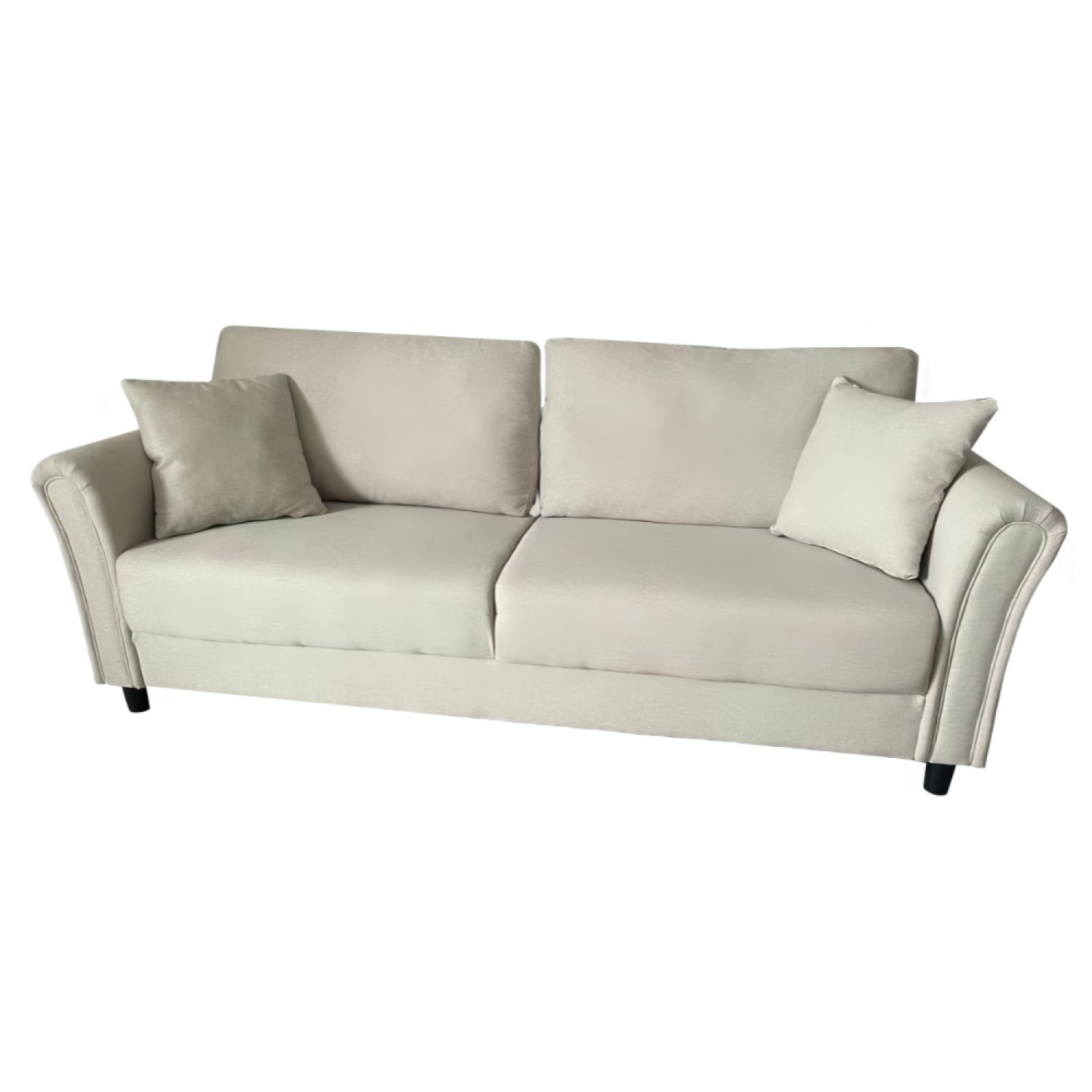 Canapé droit en tissu 4 places beige
