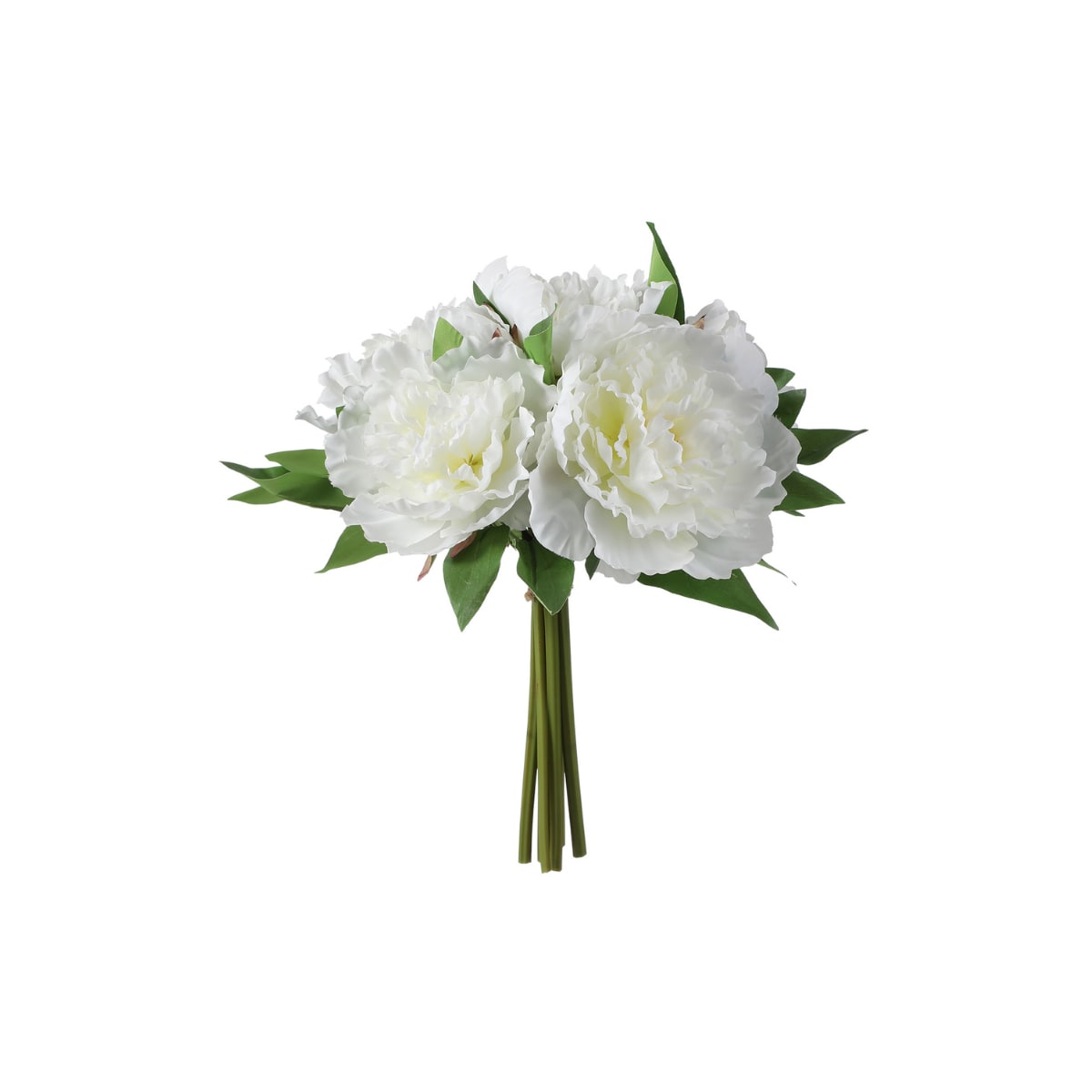 Bouquet de 8 pivoines artificielles blanches H28