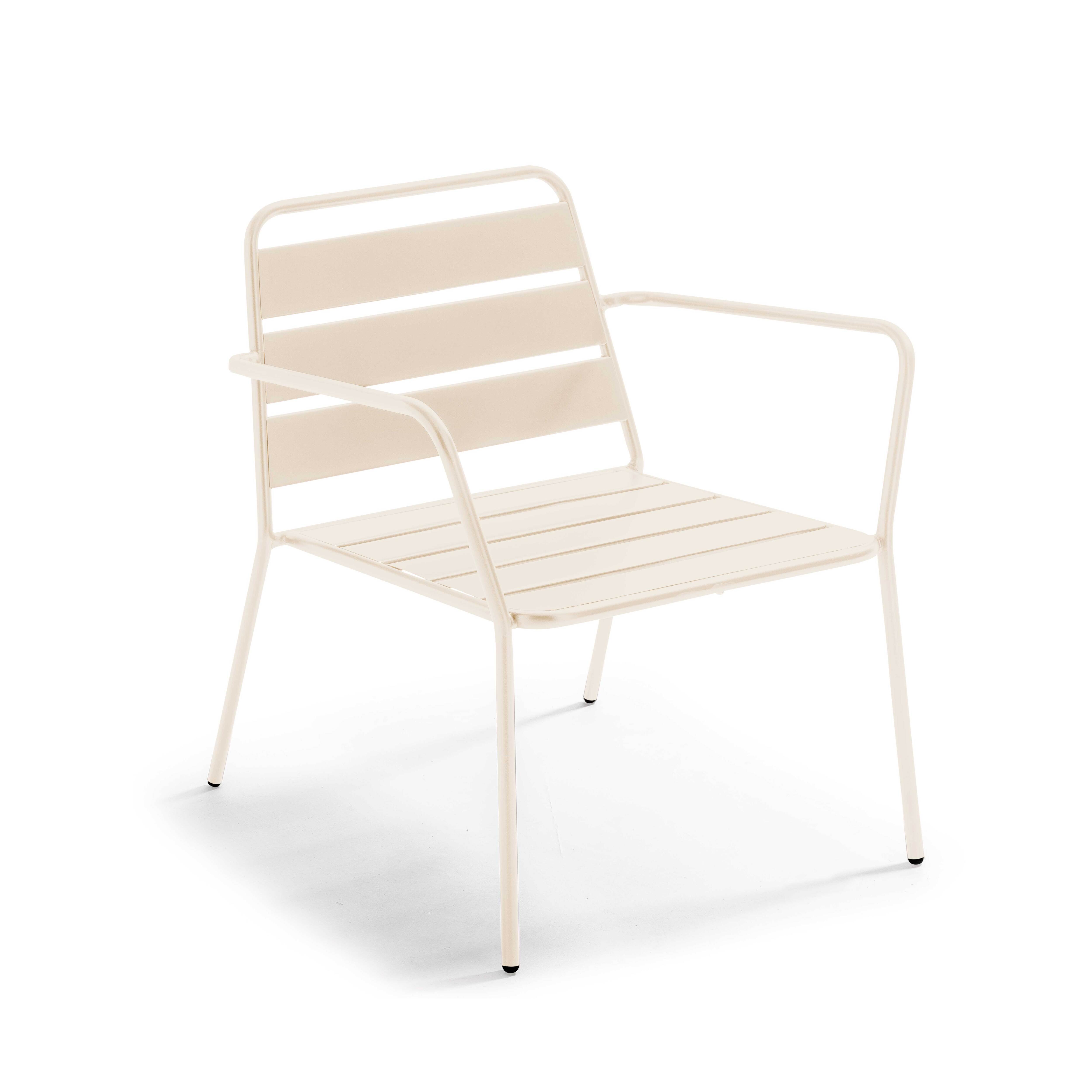 Fauteuil bas de jardin ivoire