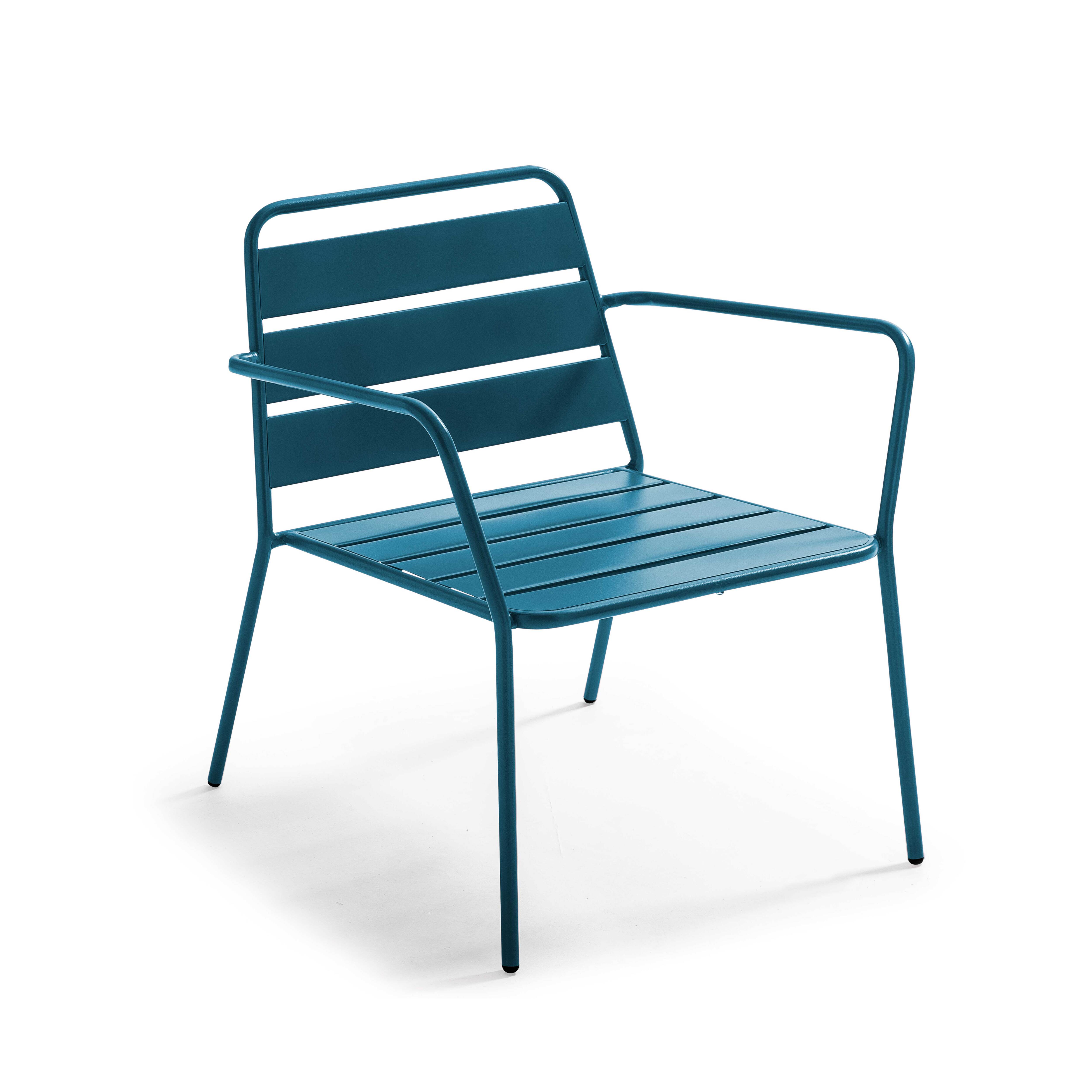 Fauteuil bas de jardin bleu pacific