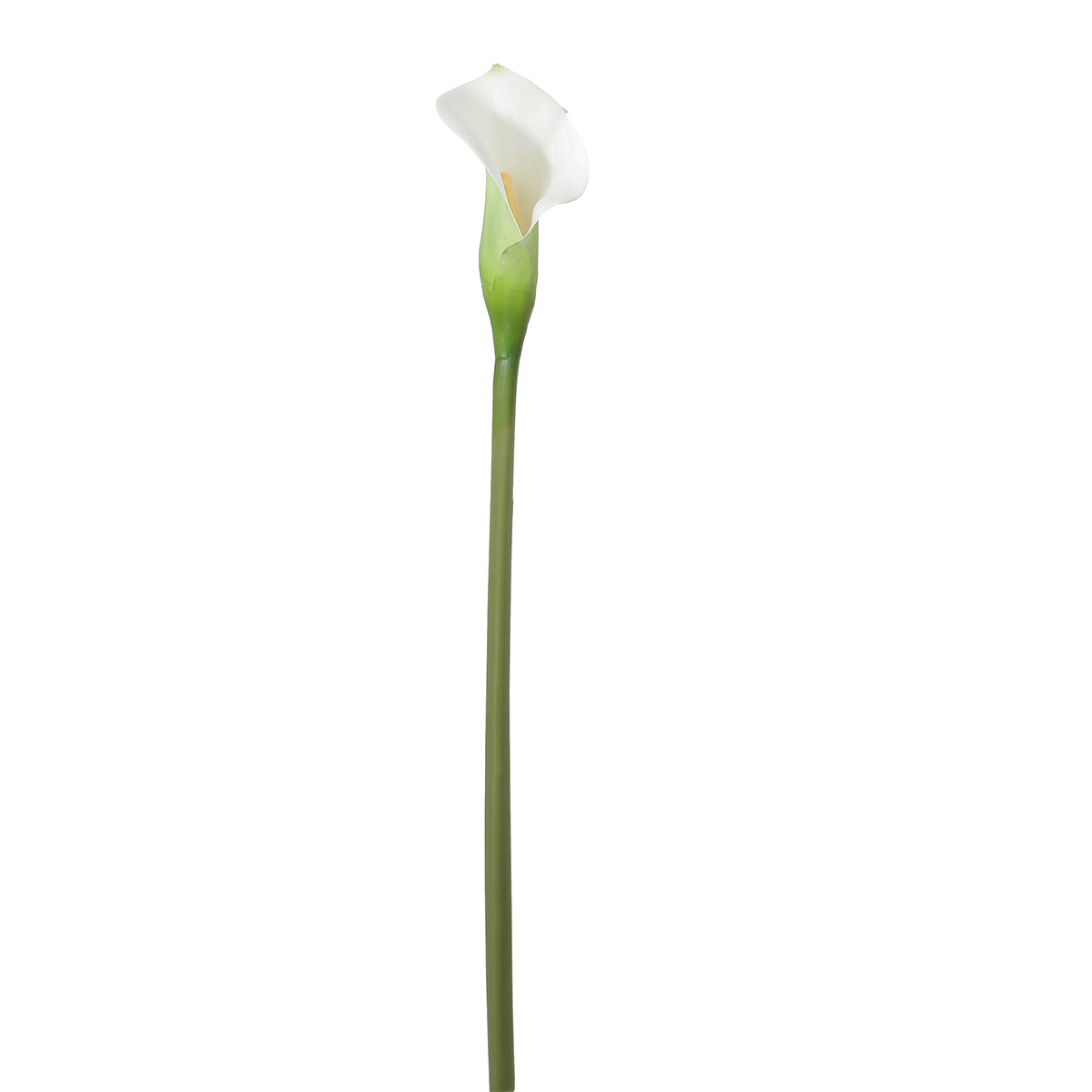 Tige d'arum calla artificielle blanche et verte H52