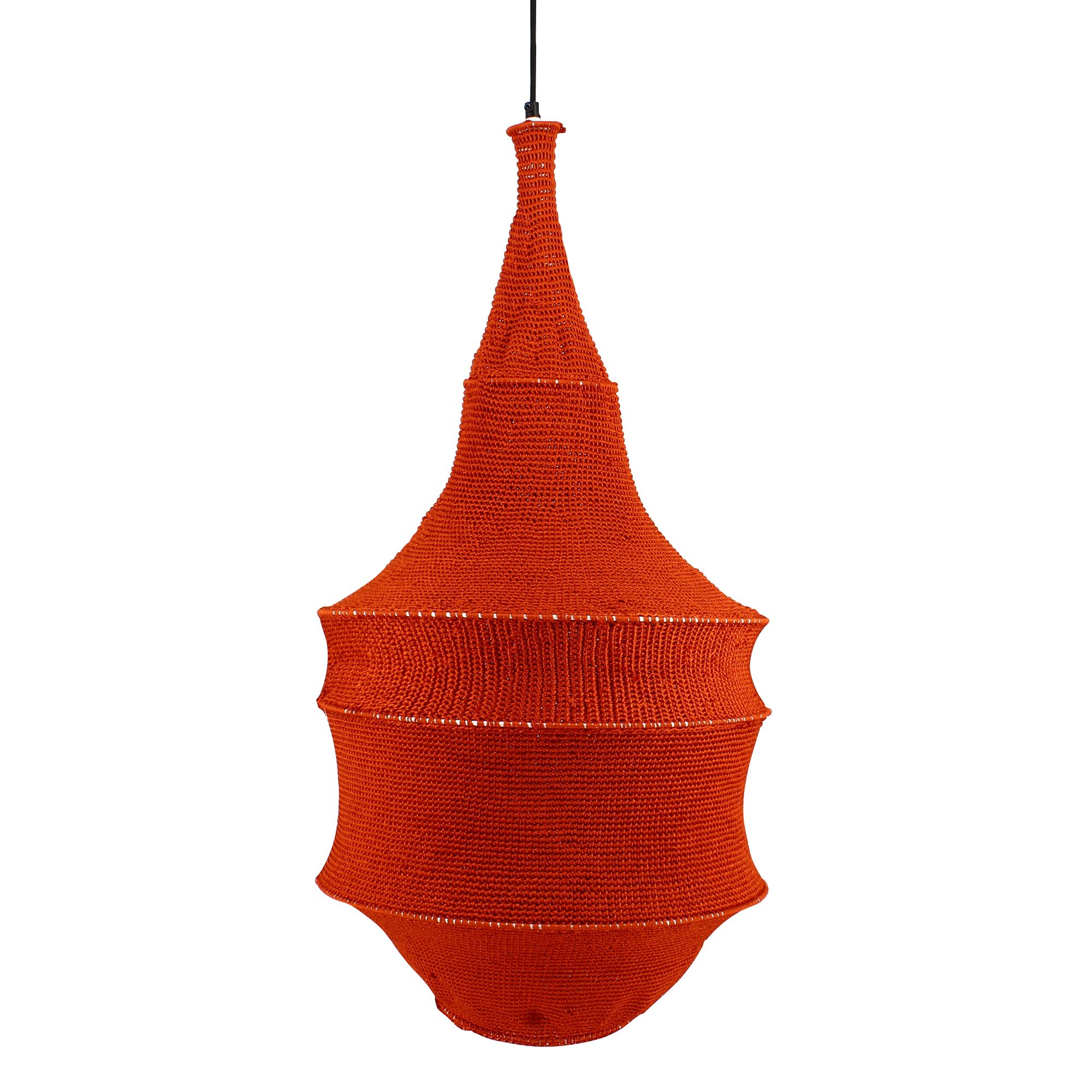 suspension en coton tricoté brique h70cm