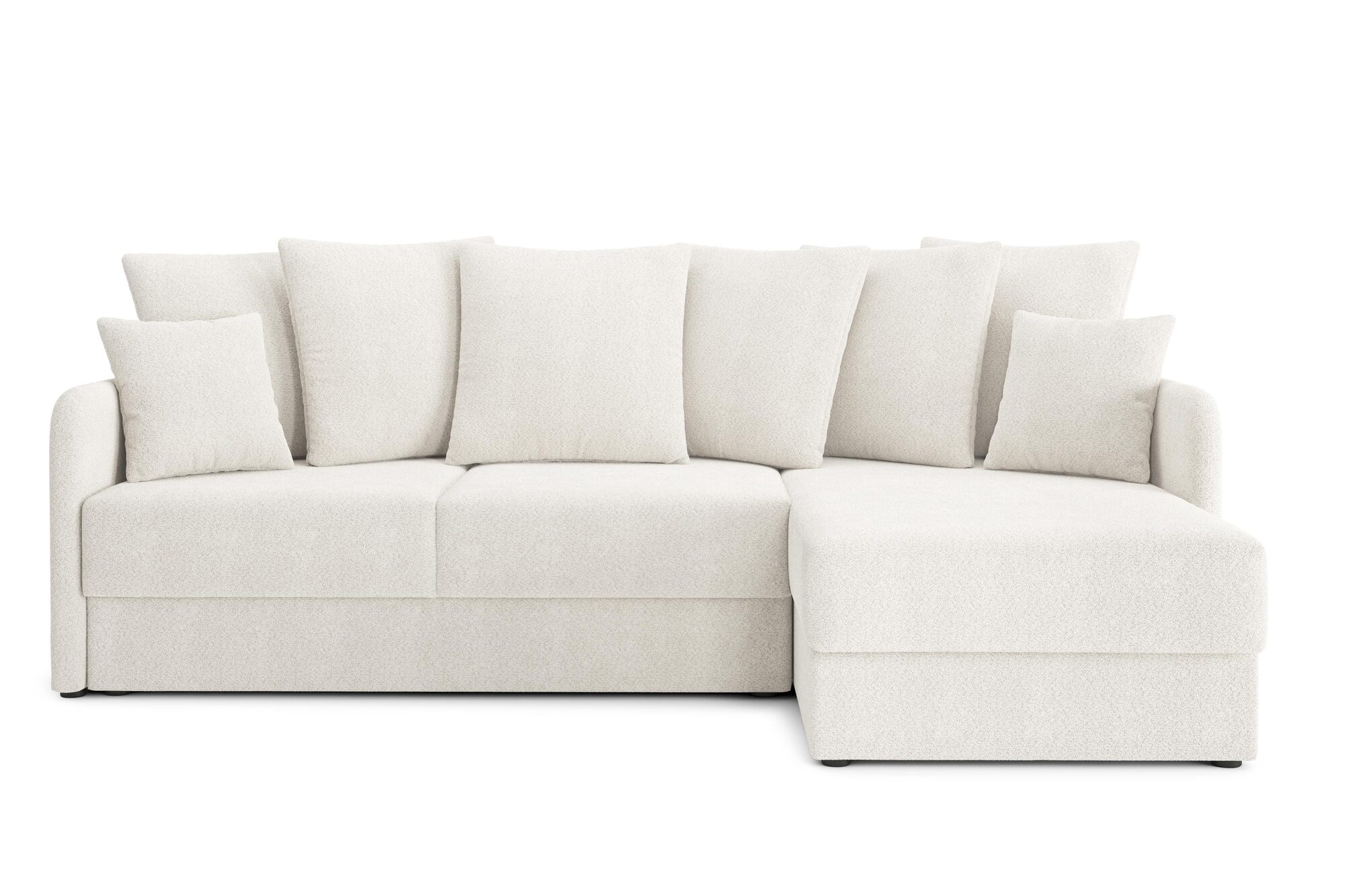 Canapé d'angle 4 places Blanc Tissu Moderne Confort Promotion