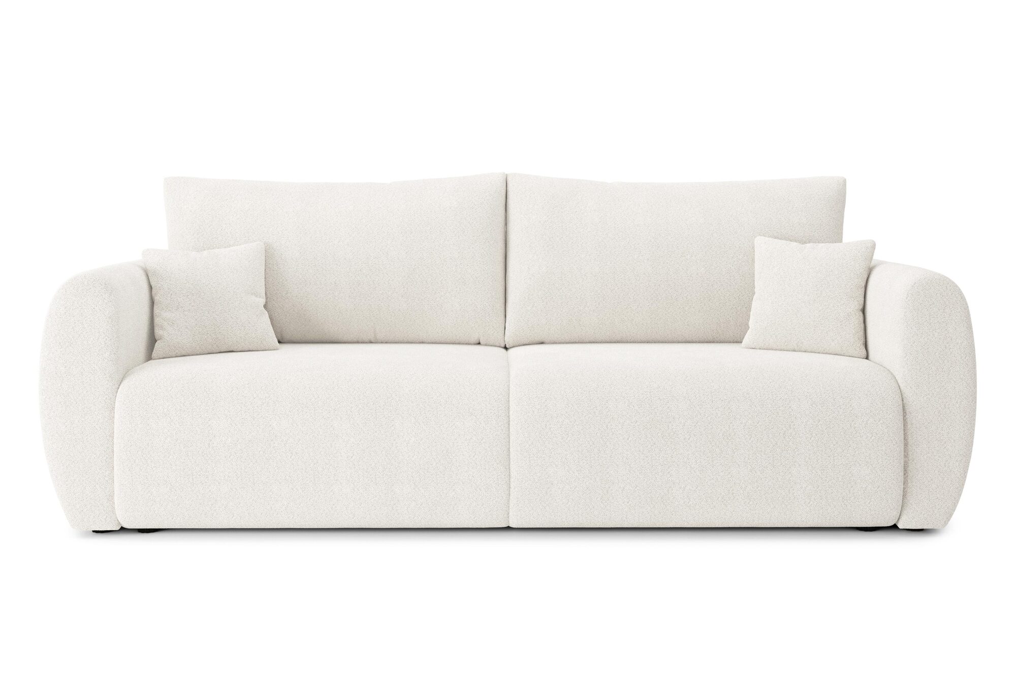 Canapé droit 3 places Blanc Tissu Moderne Confort Promotion