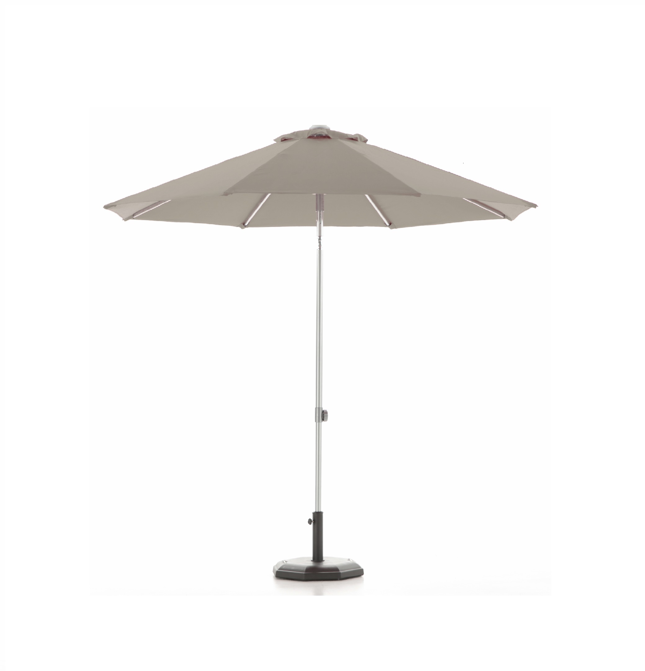 Parasol aluminium diamètre 250 cm taupe - puerto rico