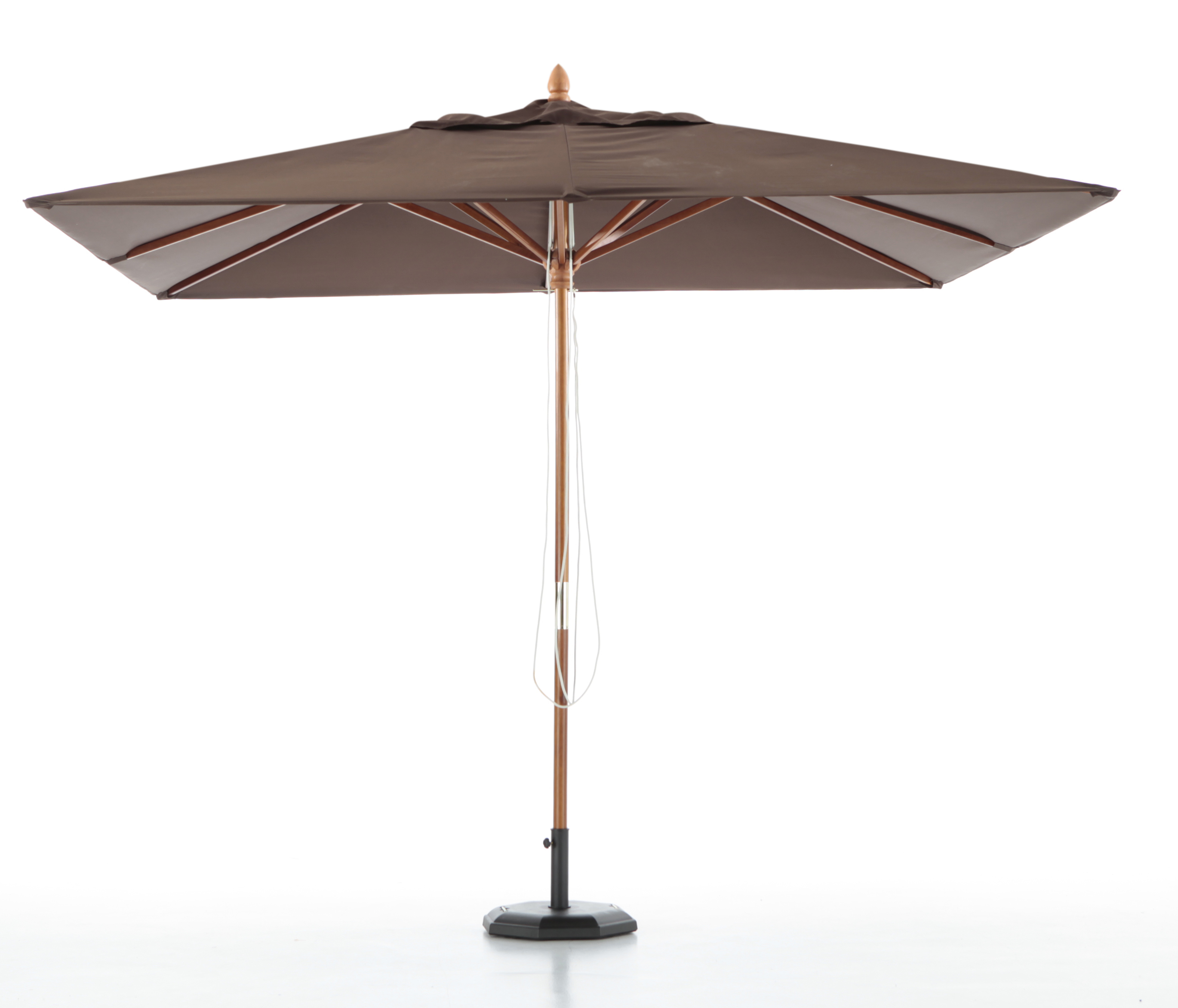 Parasol en bois carré 3x3 chocolat